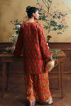 2 Pc Printed Satin Silk Suit