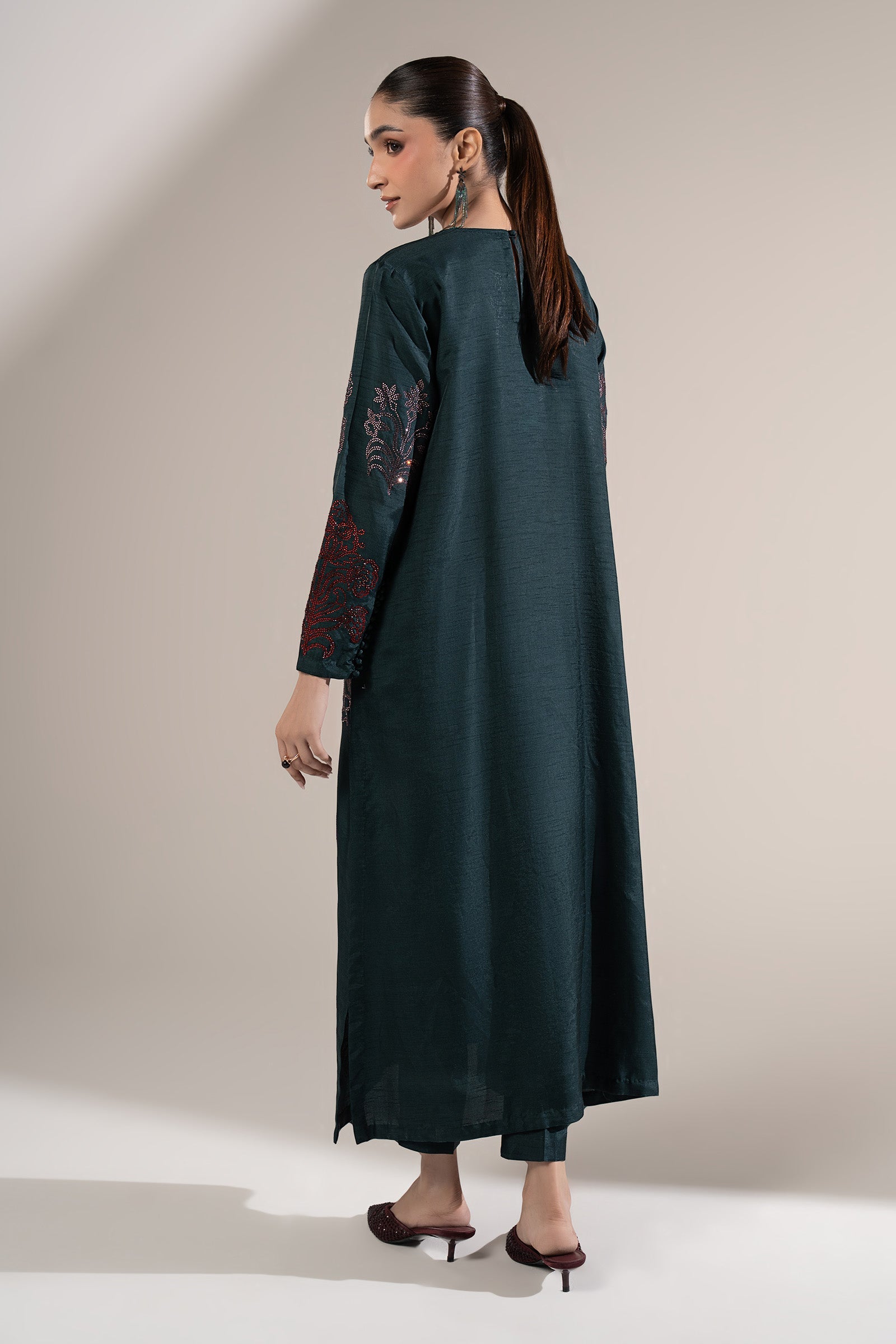 2 Pc Embellished Bamberg Raw Silk Suit