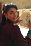 2 Pc Embellished Satin Silk Suit