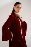 2 Pc Embroidered Velvet Suit
