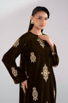 2 Pc Embroidered Velvet Suit