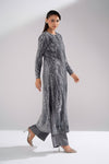 2 Pc Embellished Velvet Suit