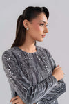 2 Pc Embellished Velvet Suit