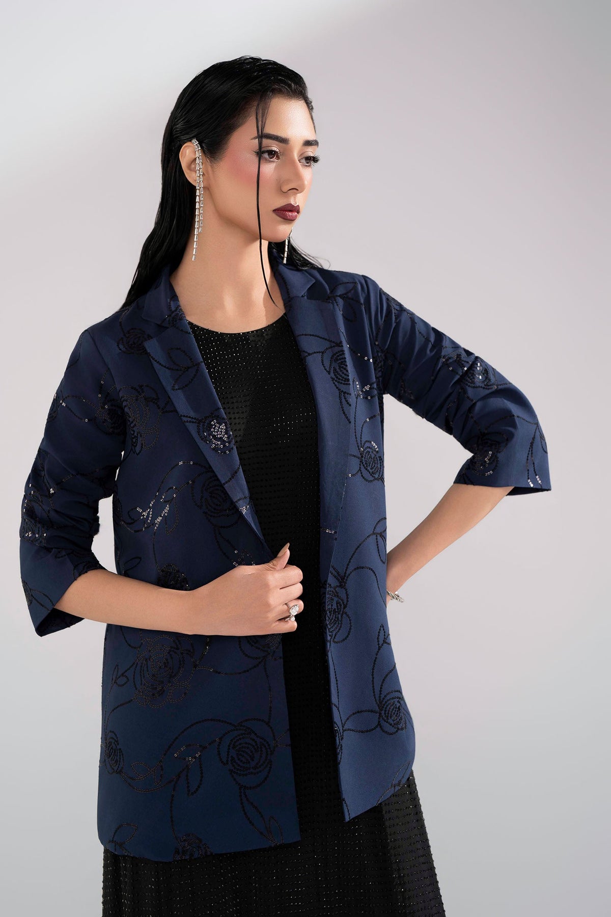 Embroidered Georgette Coat
