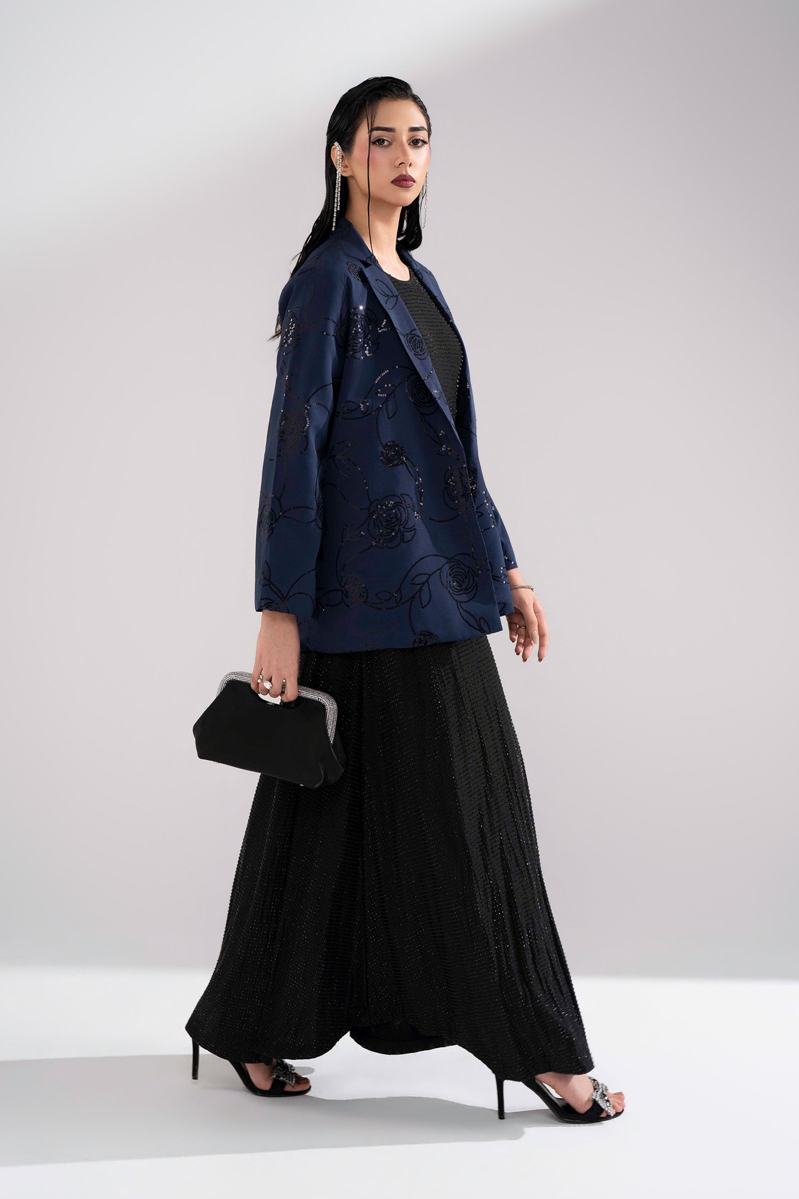 Embroidered Georgette Coat