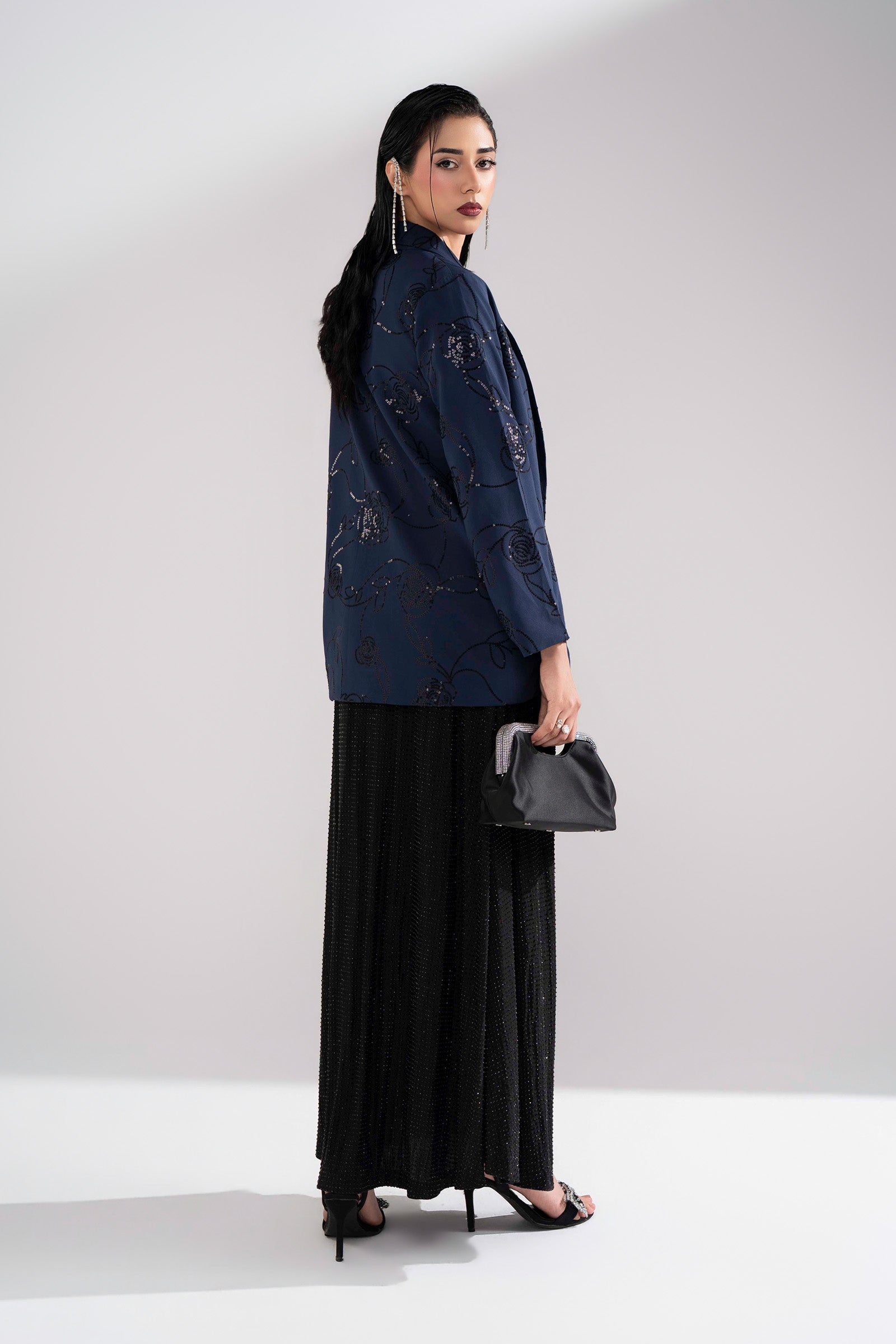Embroidered Georgette Coat