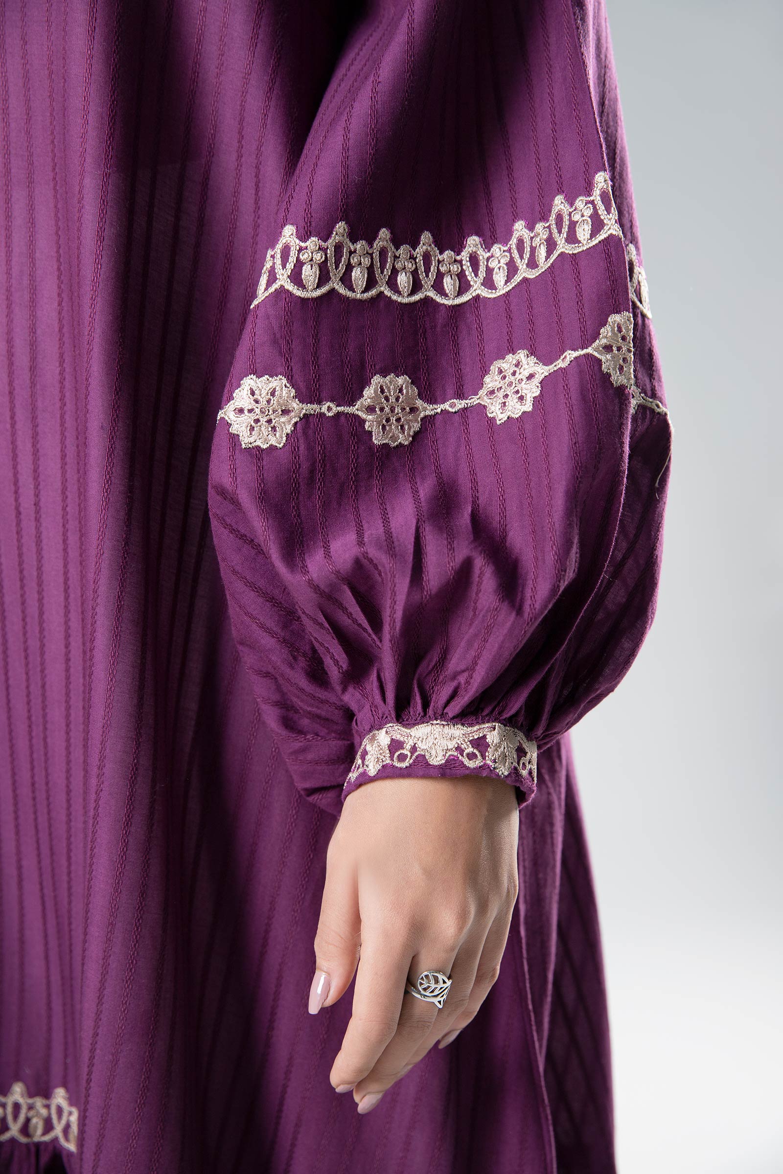 Embroidered Textured Frock