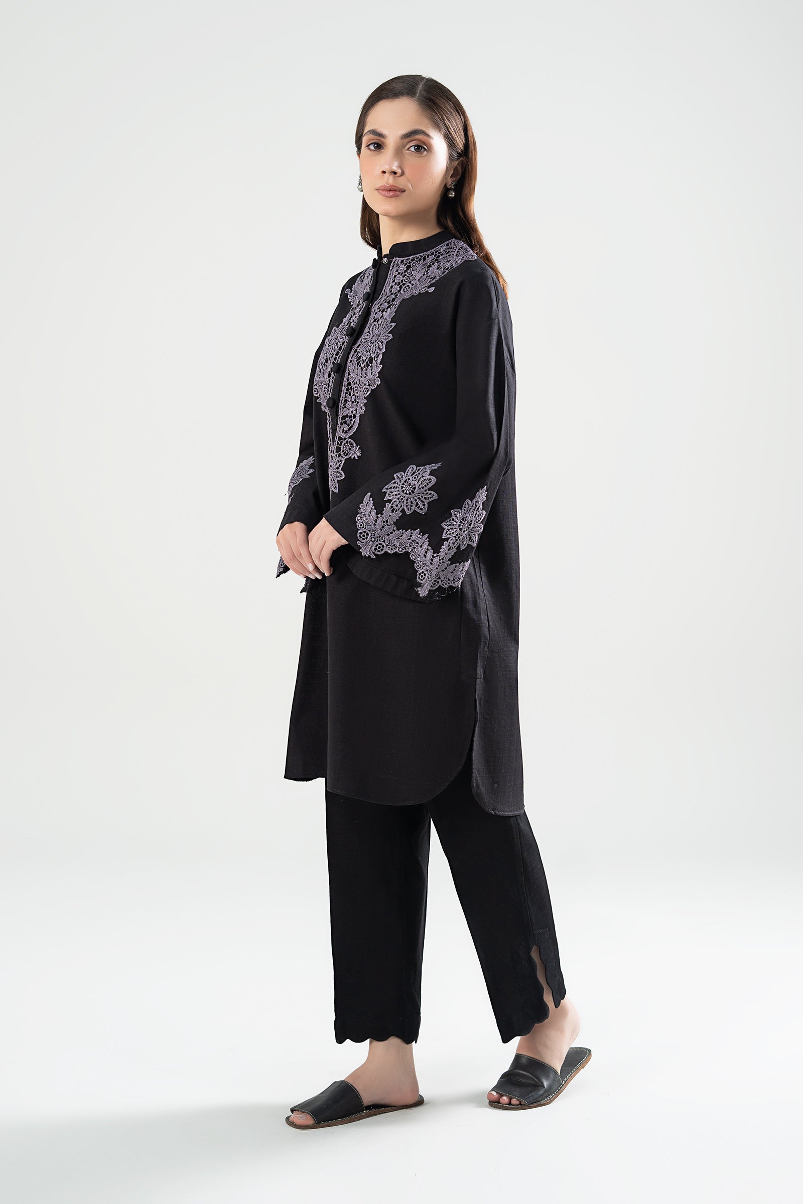 Embroidered Crosshatch Slub Shirt