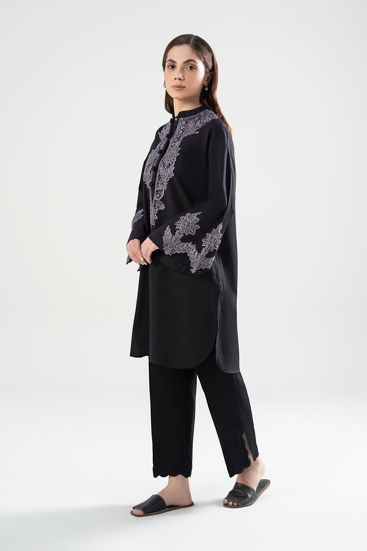Embroidered Crosshatch Slub Shirt