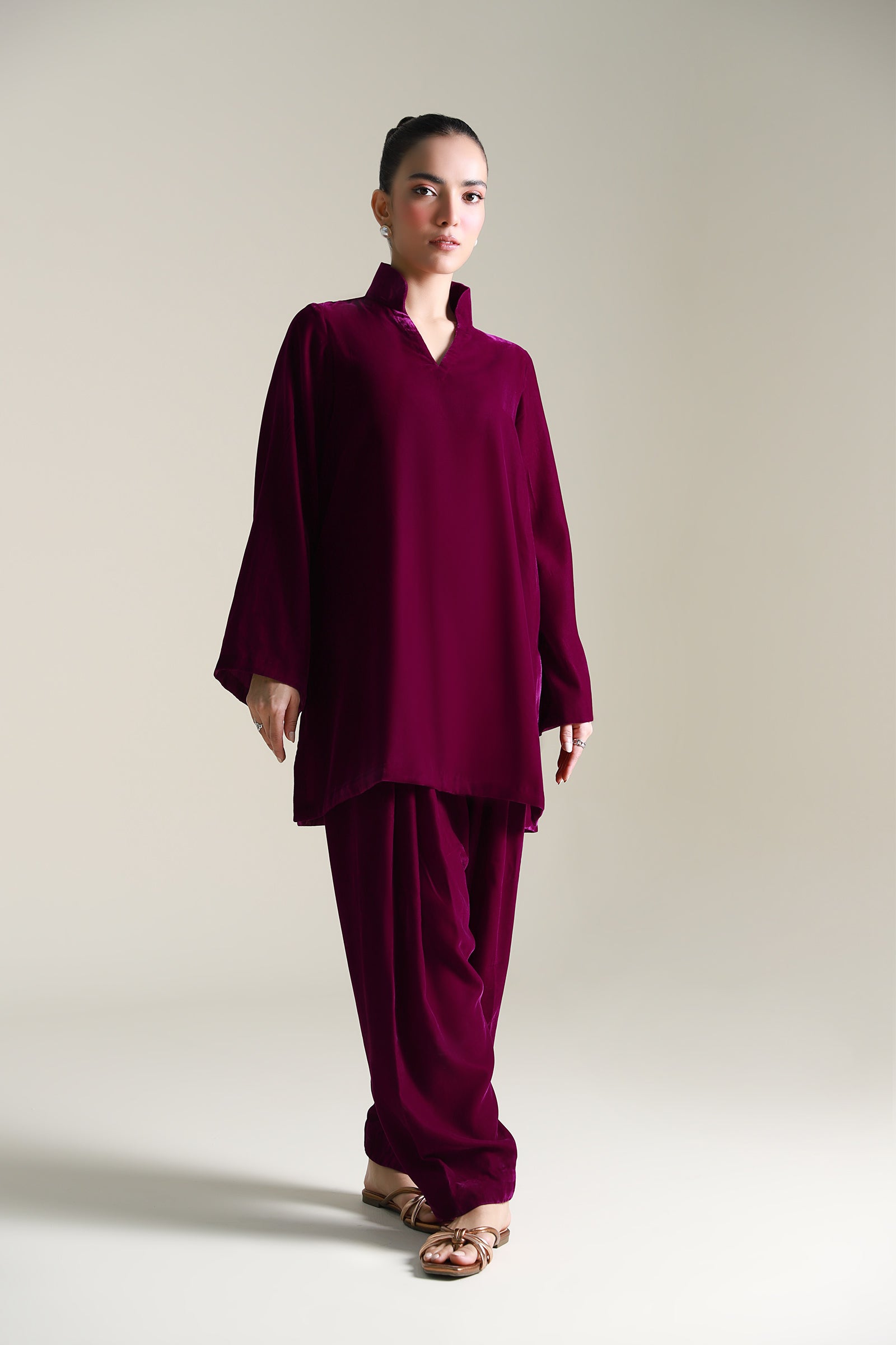 2 Pc Dyed Velvet Suit