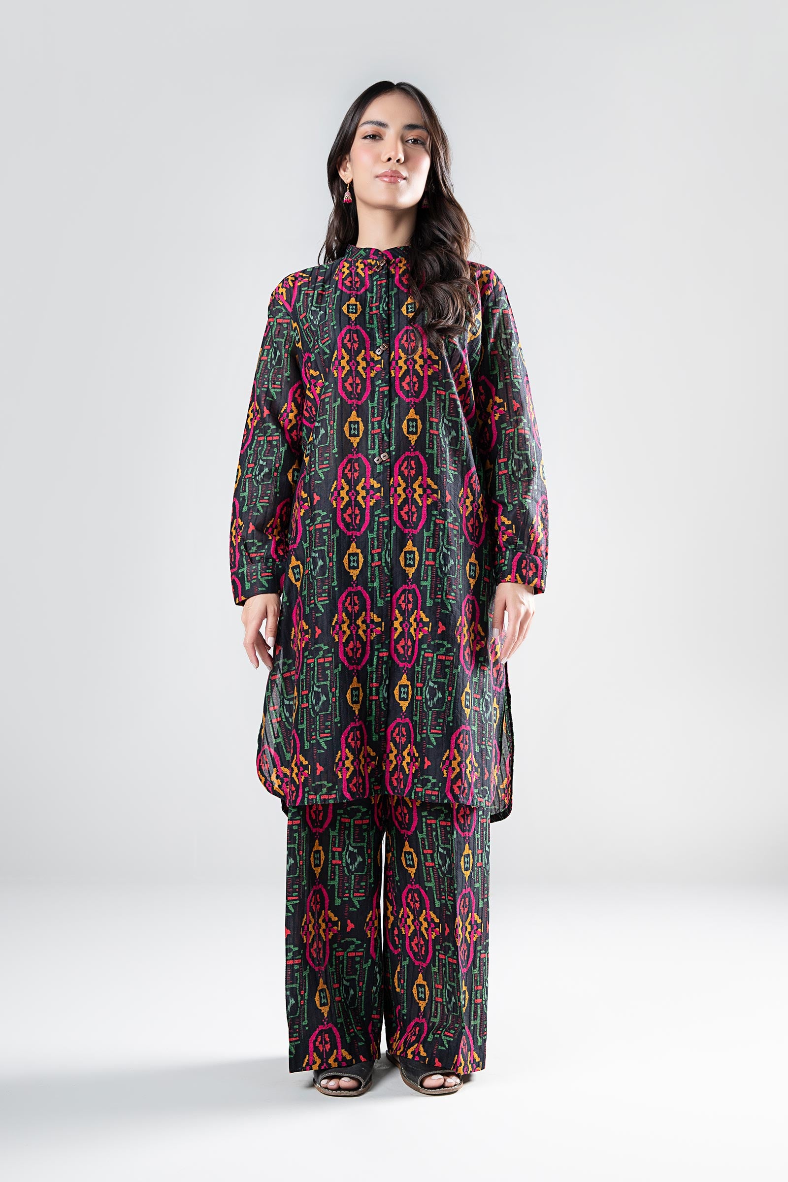 2 Pc Printed Textured Suit