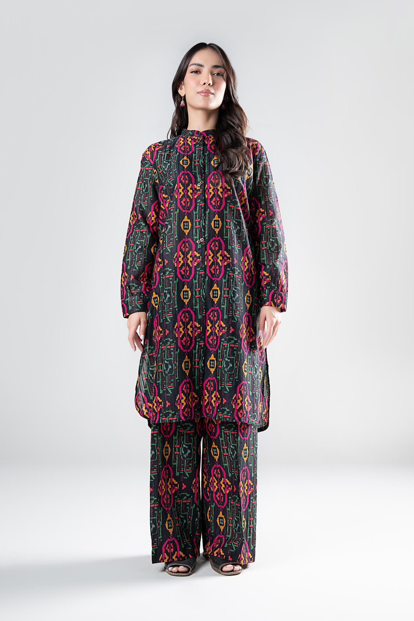 2 Pc Printed Textured Suit