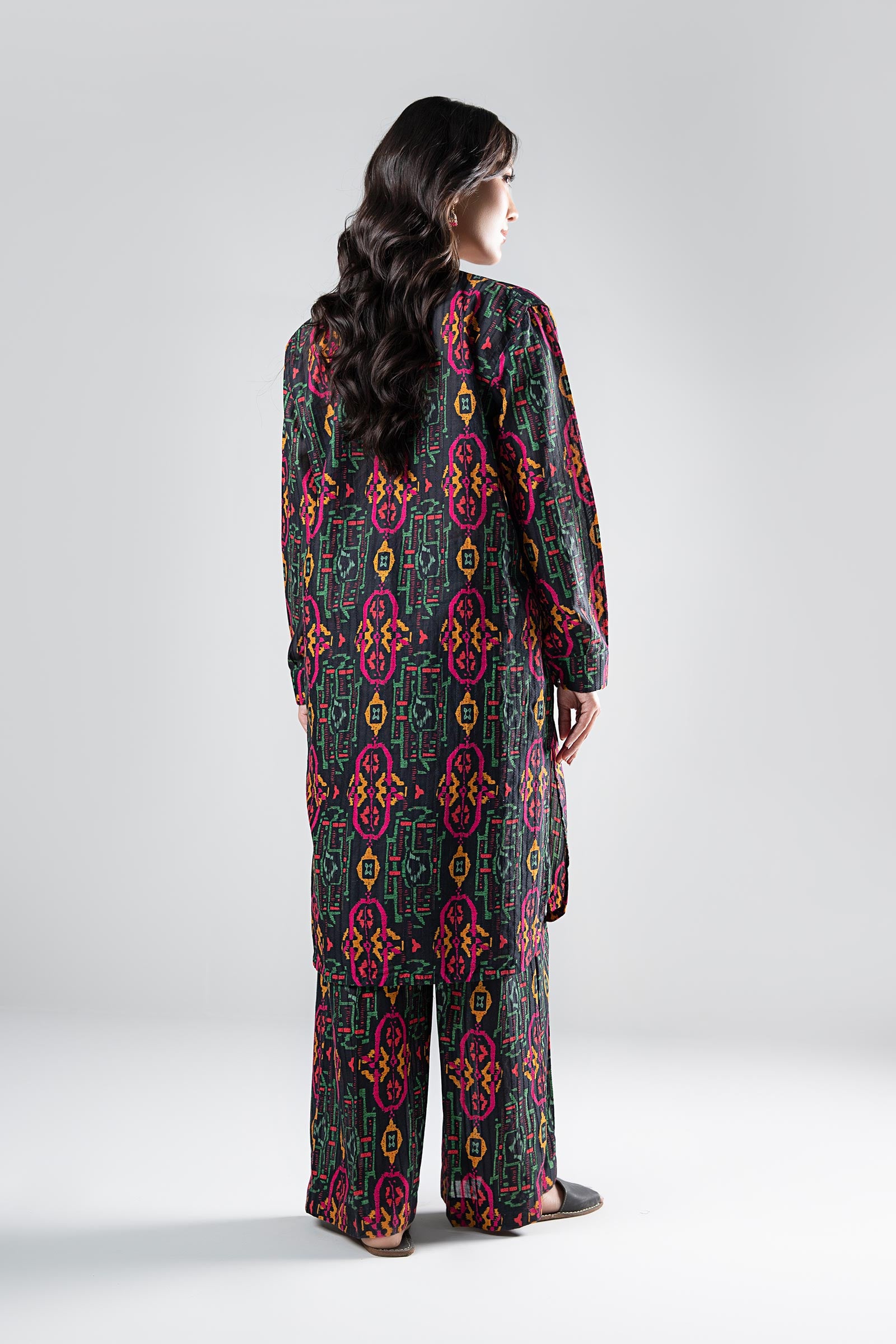 2 Pc Printed Textured Suit