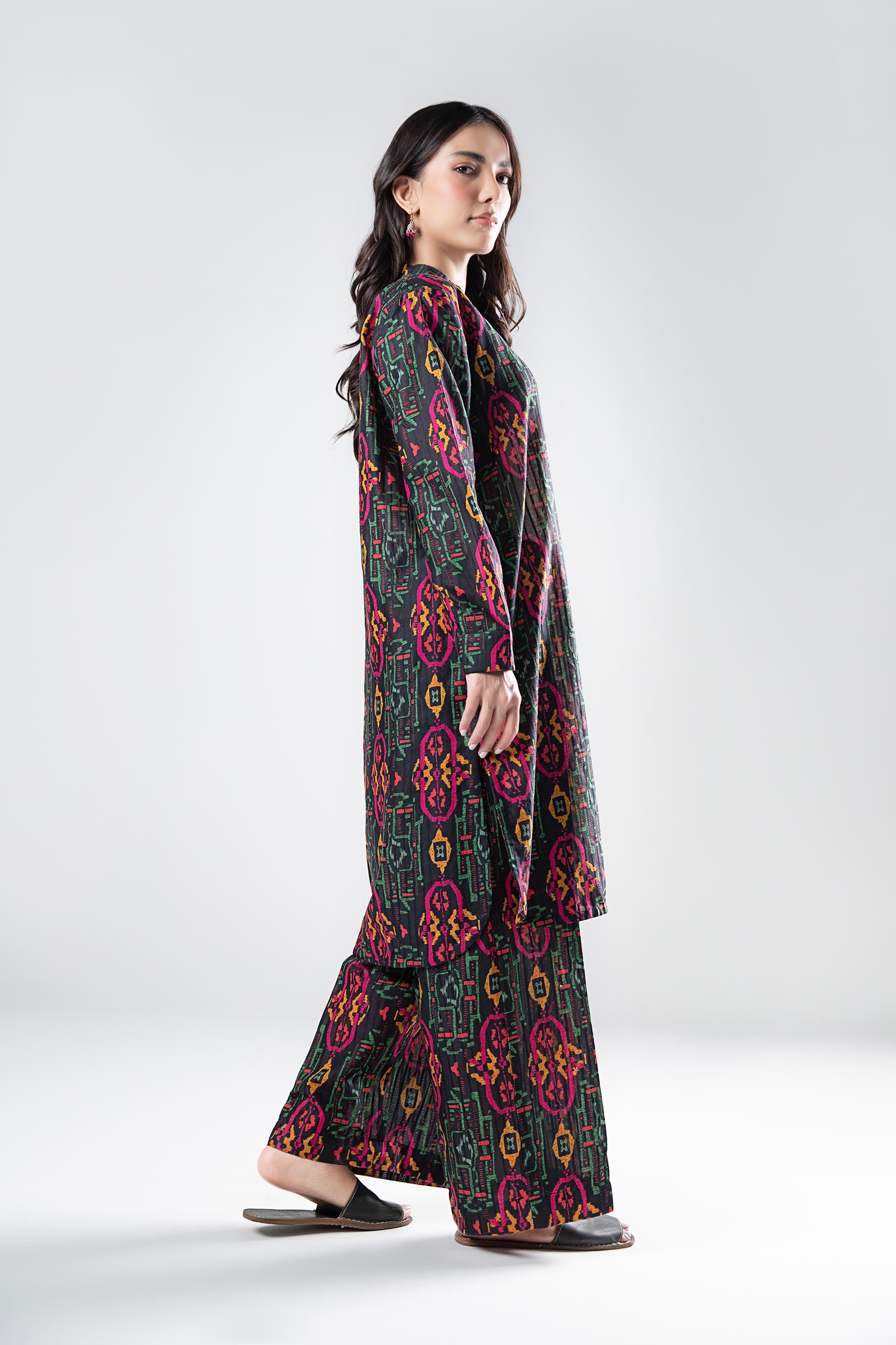 2 Pc Printed Textured Suit