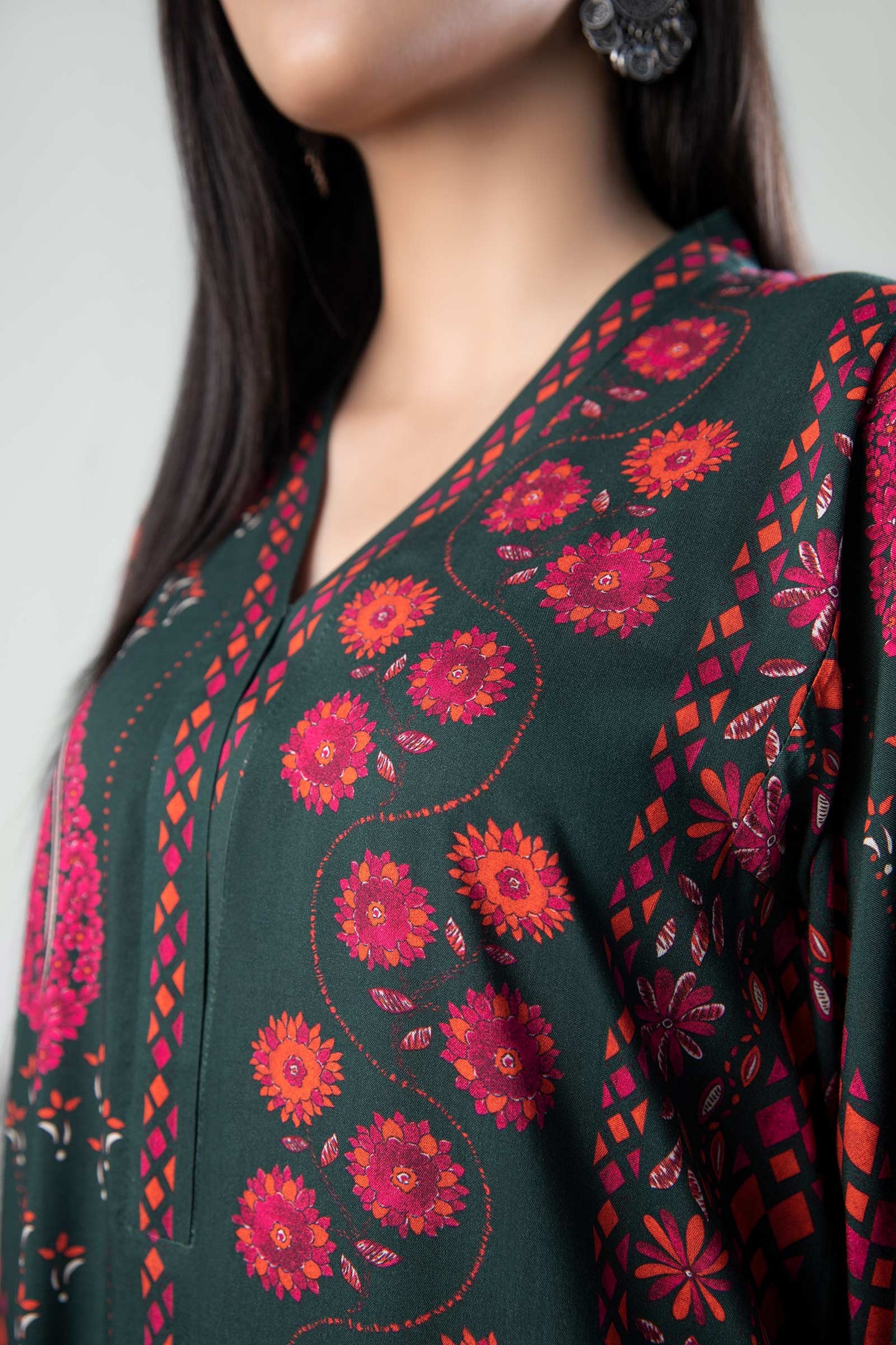 2 Pc Printed Linen Suit