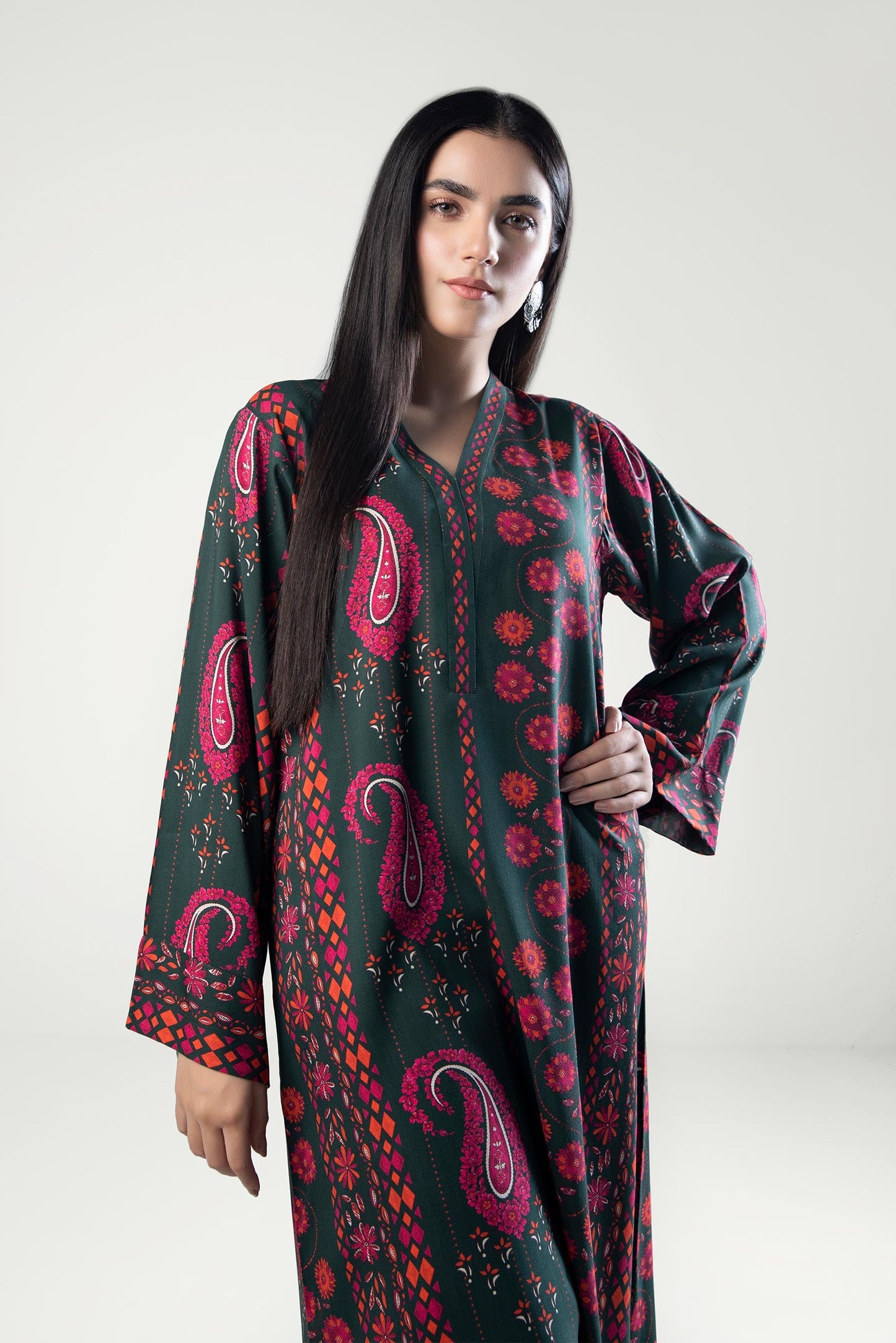 2 Pc Printed Linen Suit