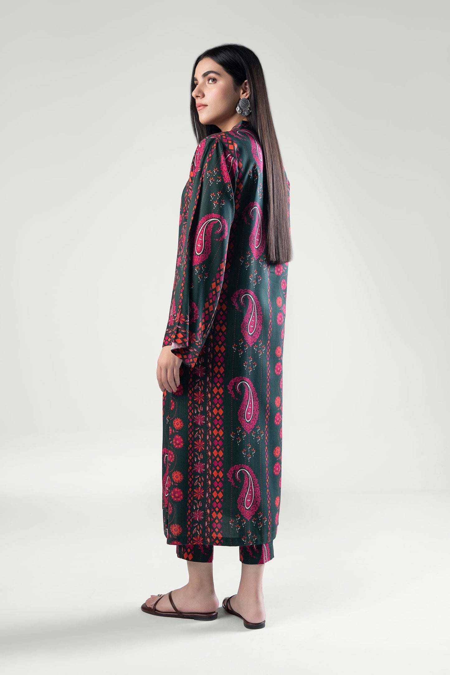2 Pc Printed Linen Suit