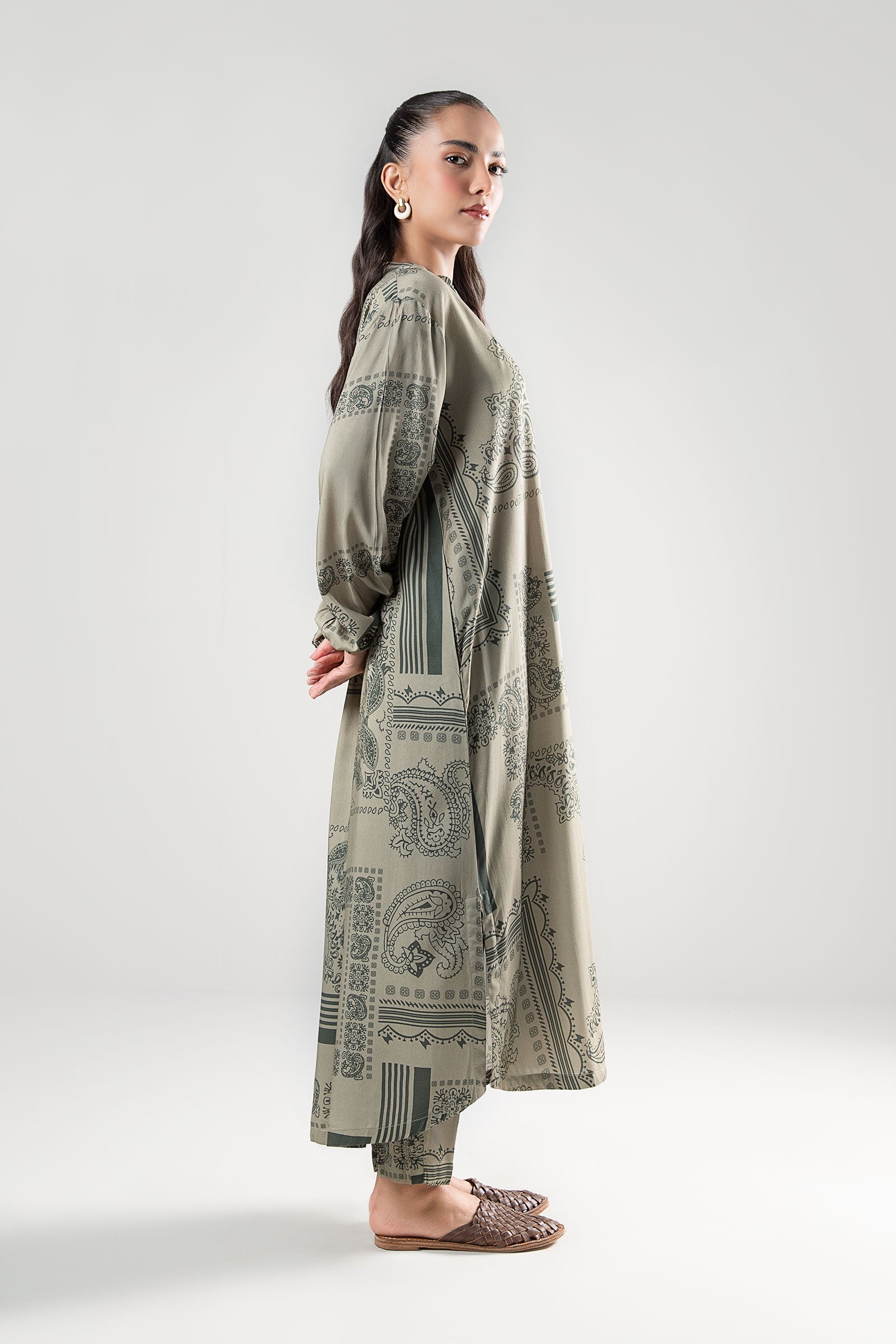 2 Pc Printed Twill Suit