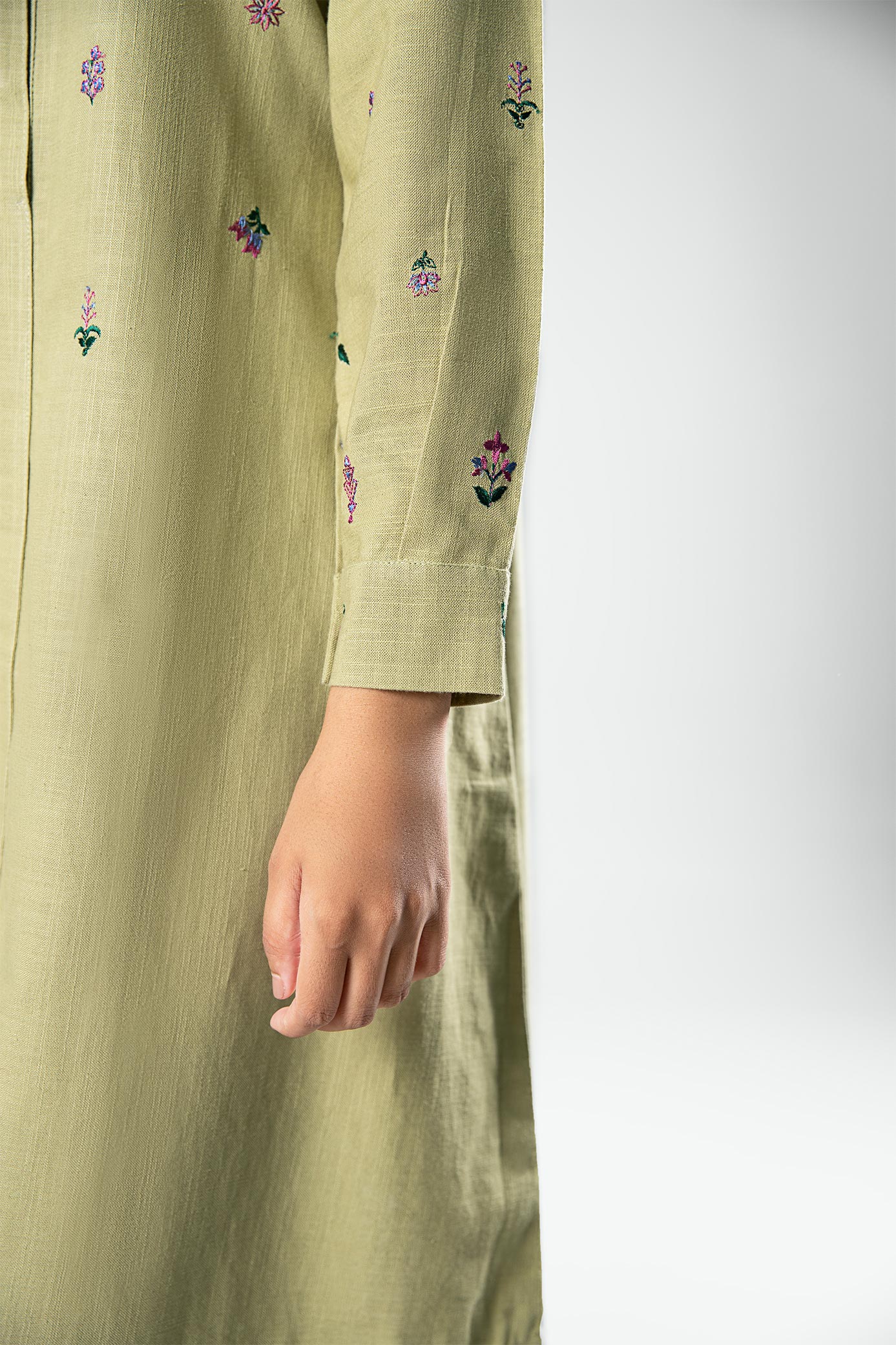 Embroidered Crosshatch Slub Tunic