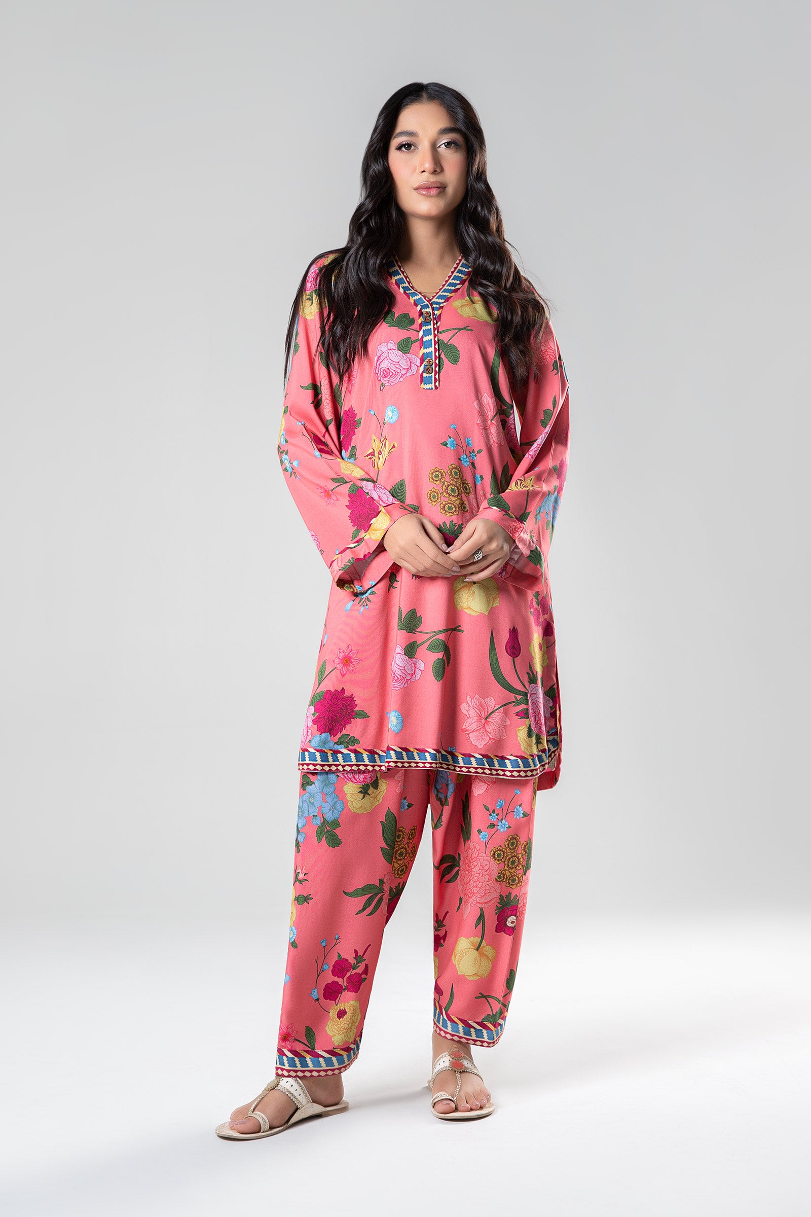 2 Pc Printed Herringbone Suit