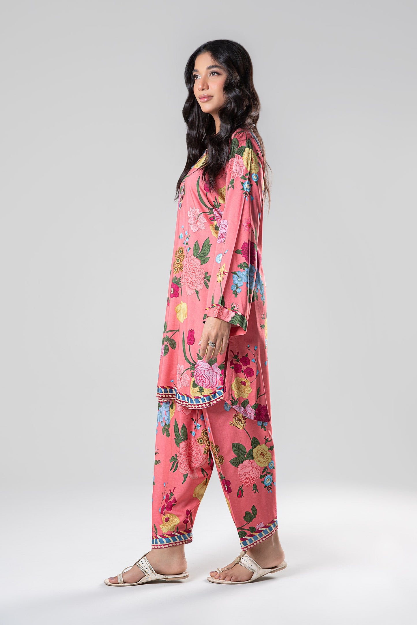 2 Pc Printed Herringbone Suit