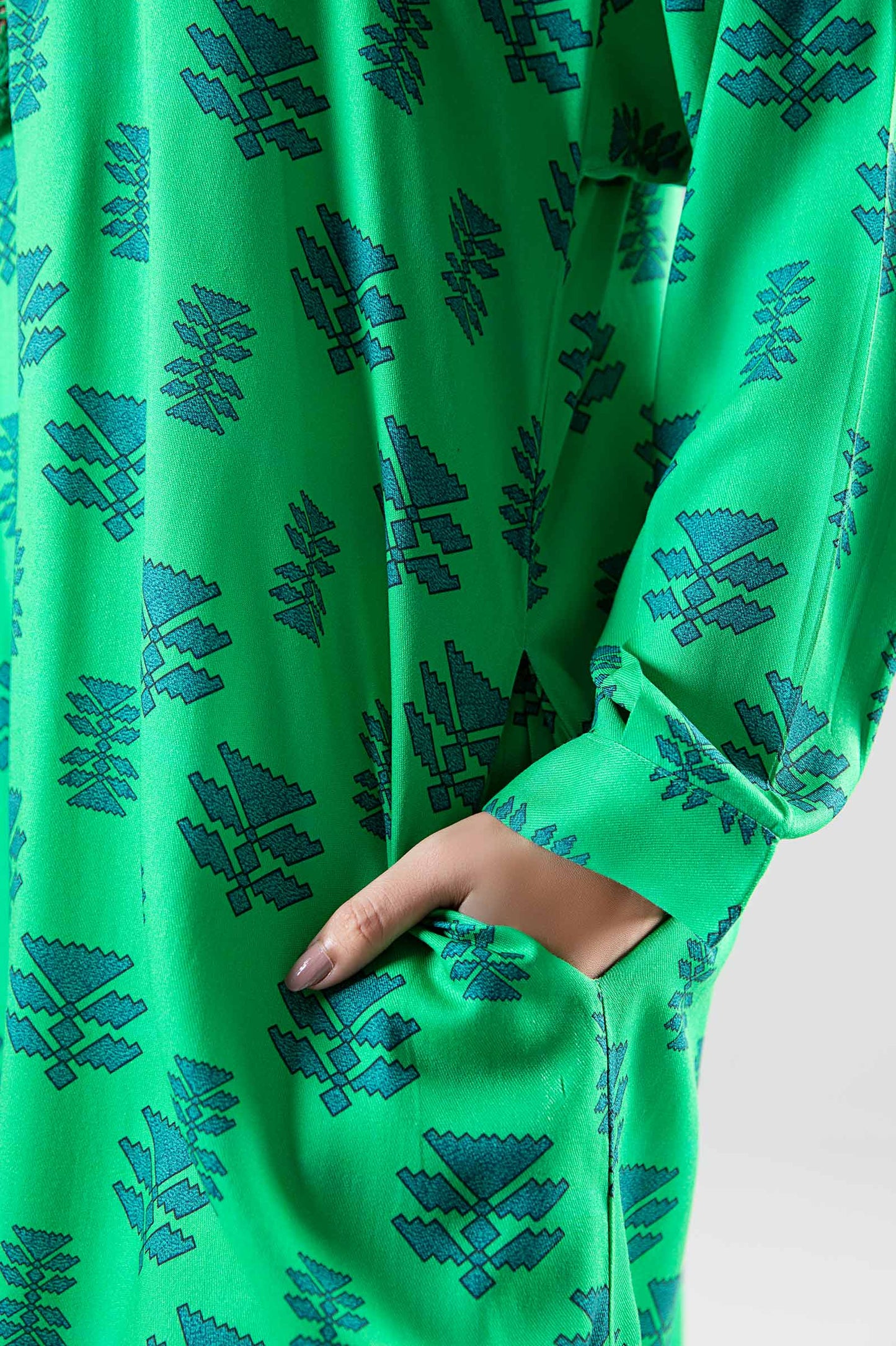 Printed Herringbone Shirt