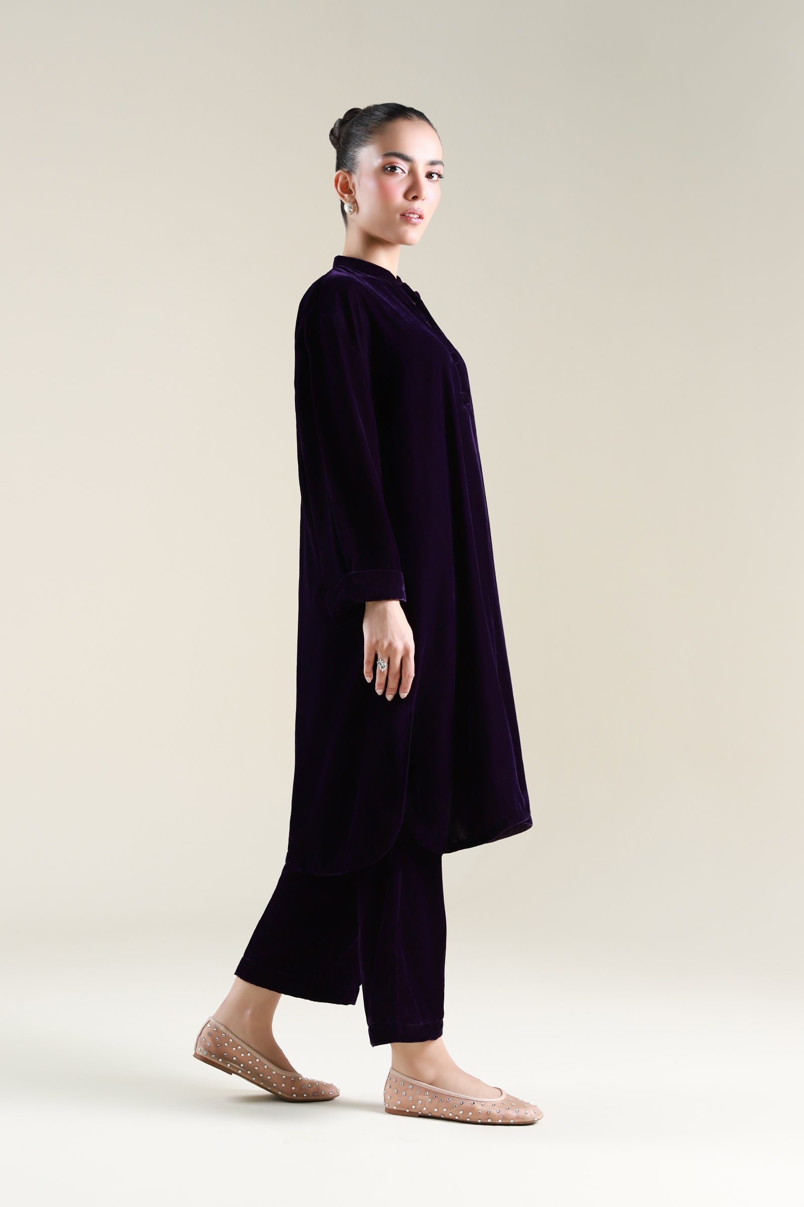 2 Pc Dyed Velvet Suit