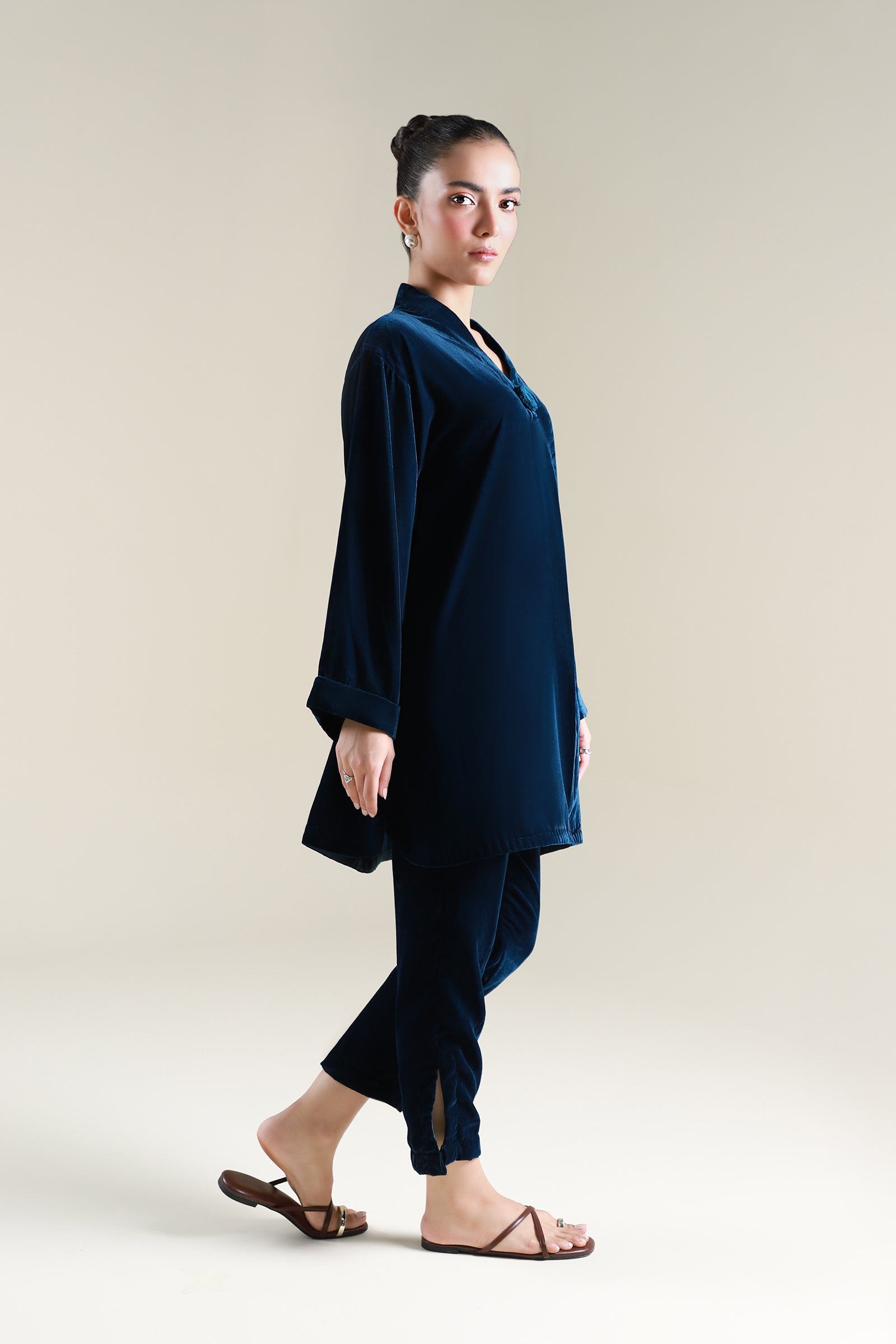 2 Pc Dyed Velvet Suit