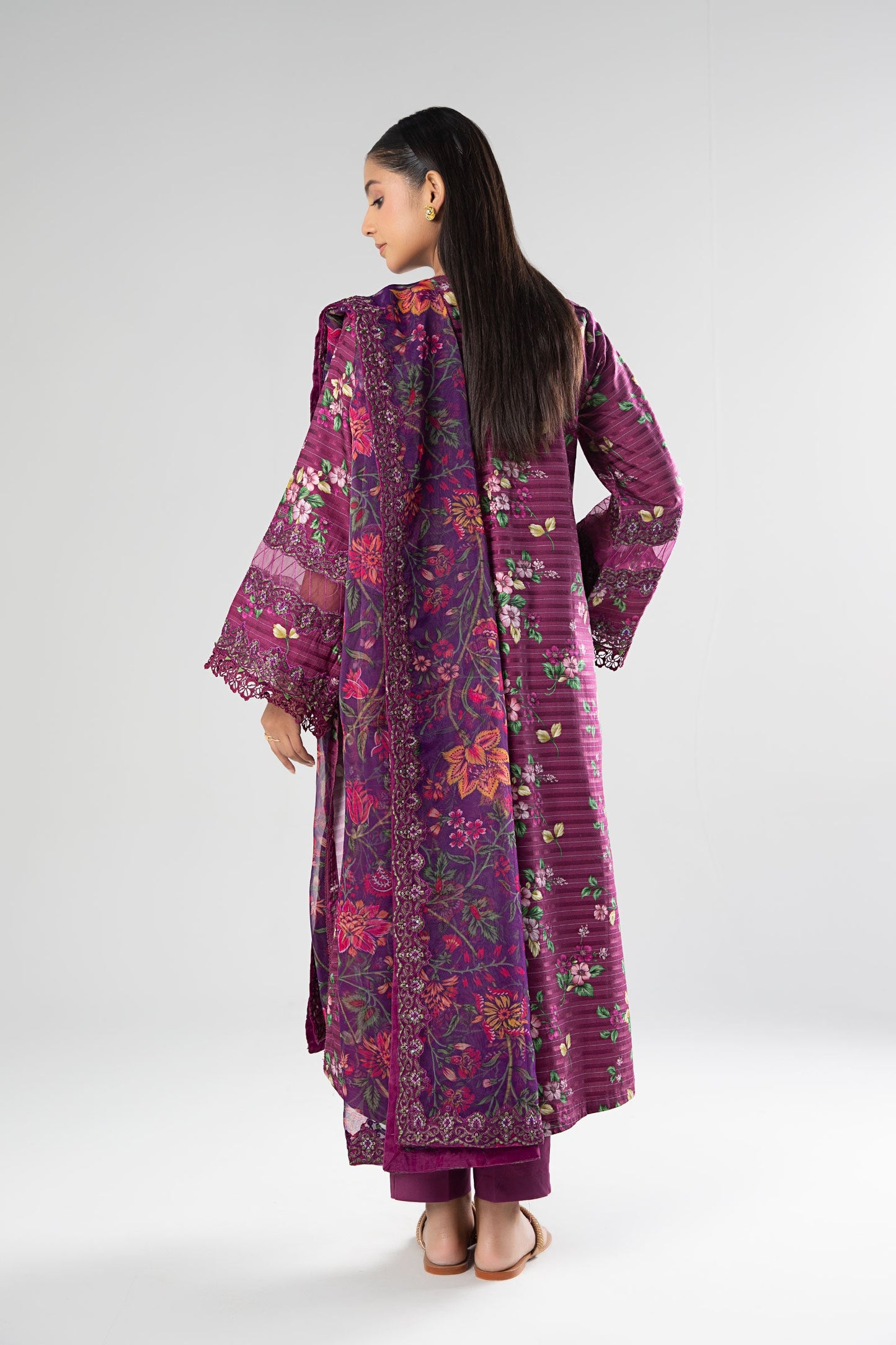 3 Pc Printed Textured Suit