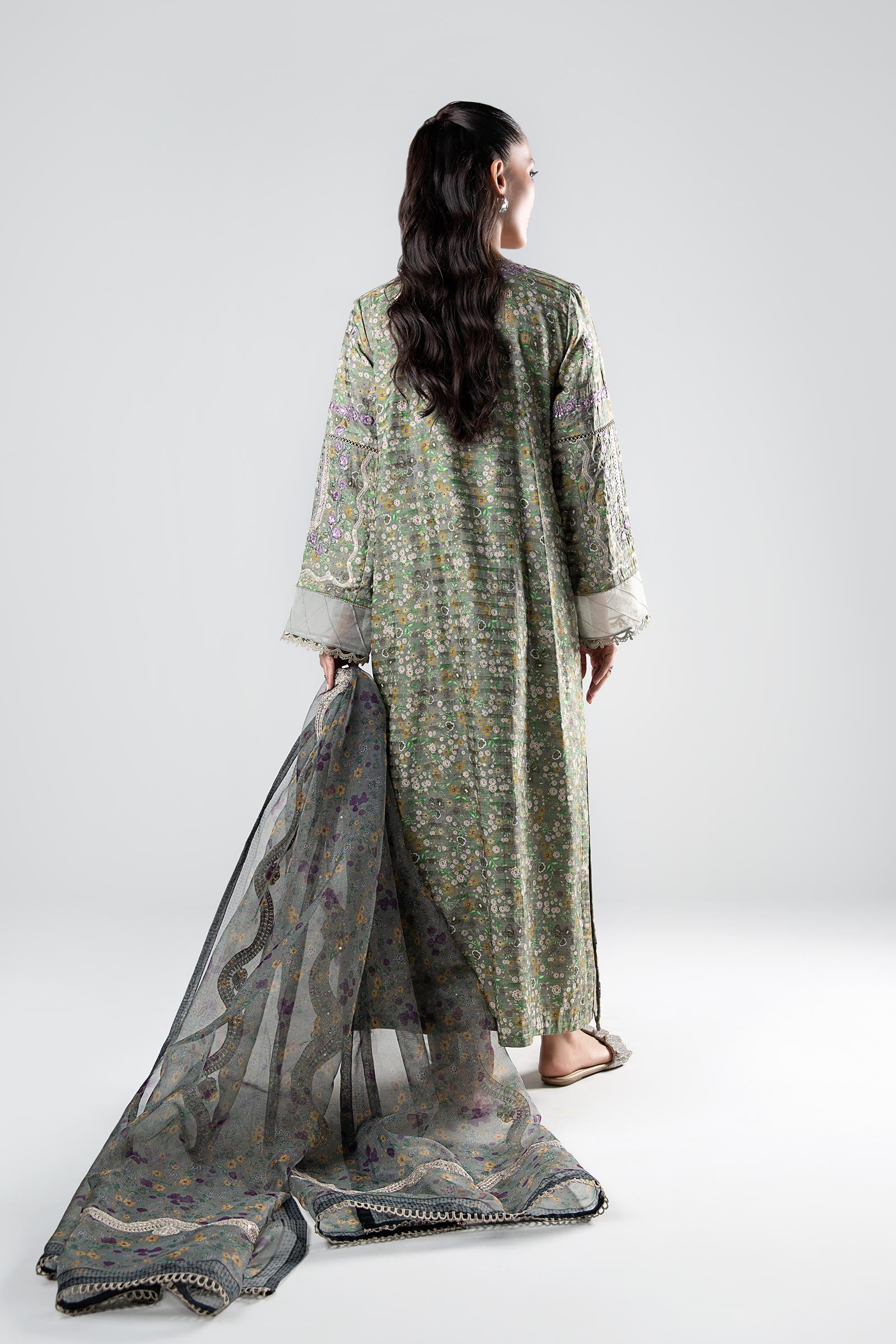 3 Pc Printed Textured Suit