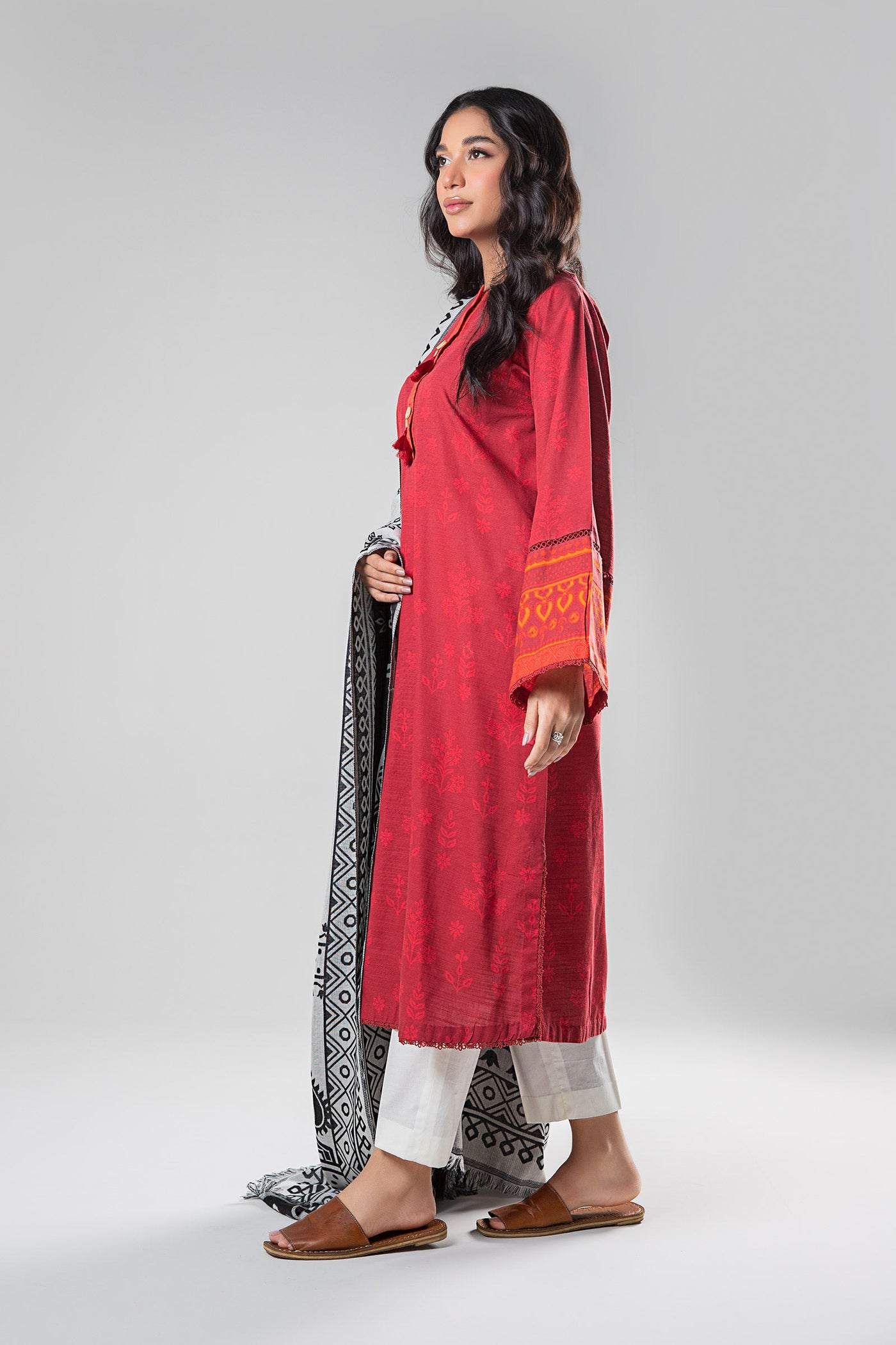2 Pc Printed Linen Suit