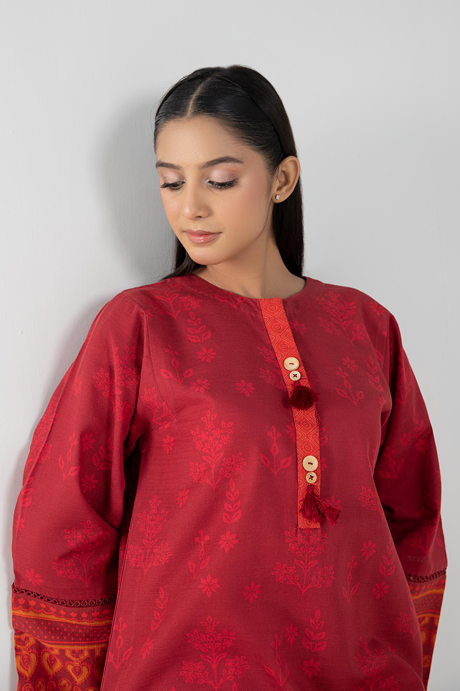 2 Pc Printed Linen Suit