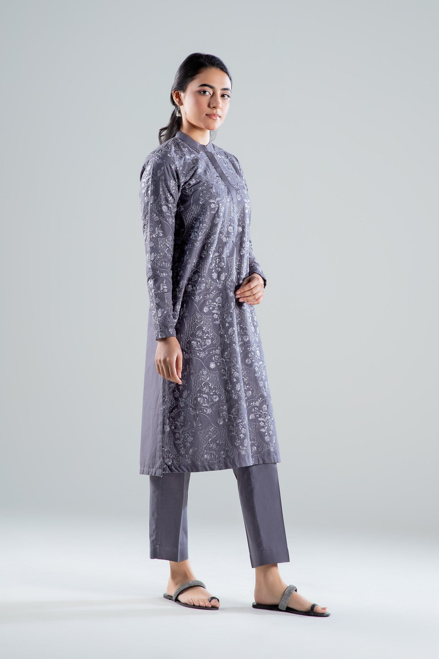 2 Pc Embroidered Cambric Suit