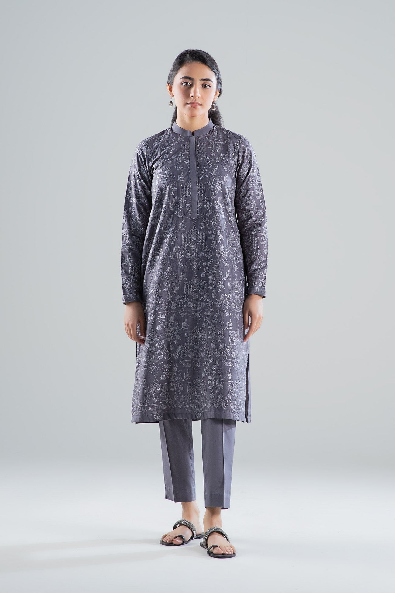 2 Pc Embroidered Cambric Suit