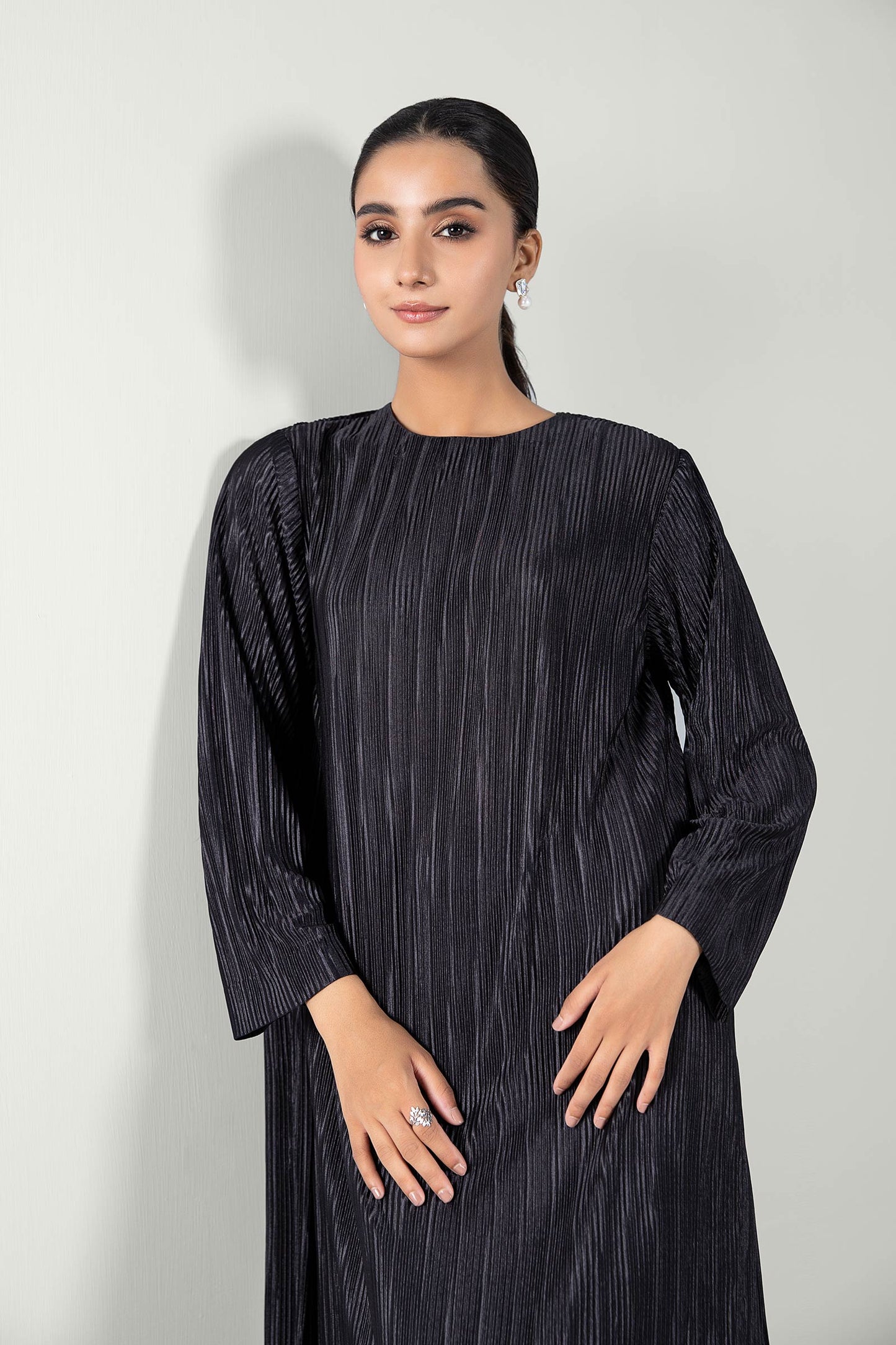 2 Pc Solid Satin Silk Suit