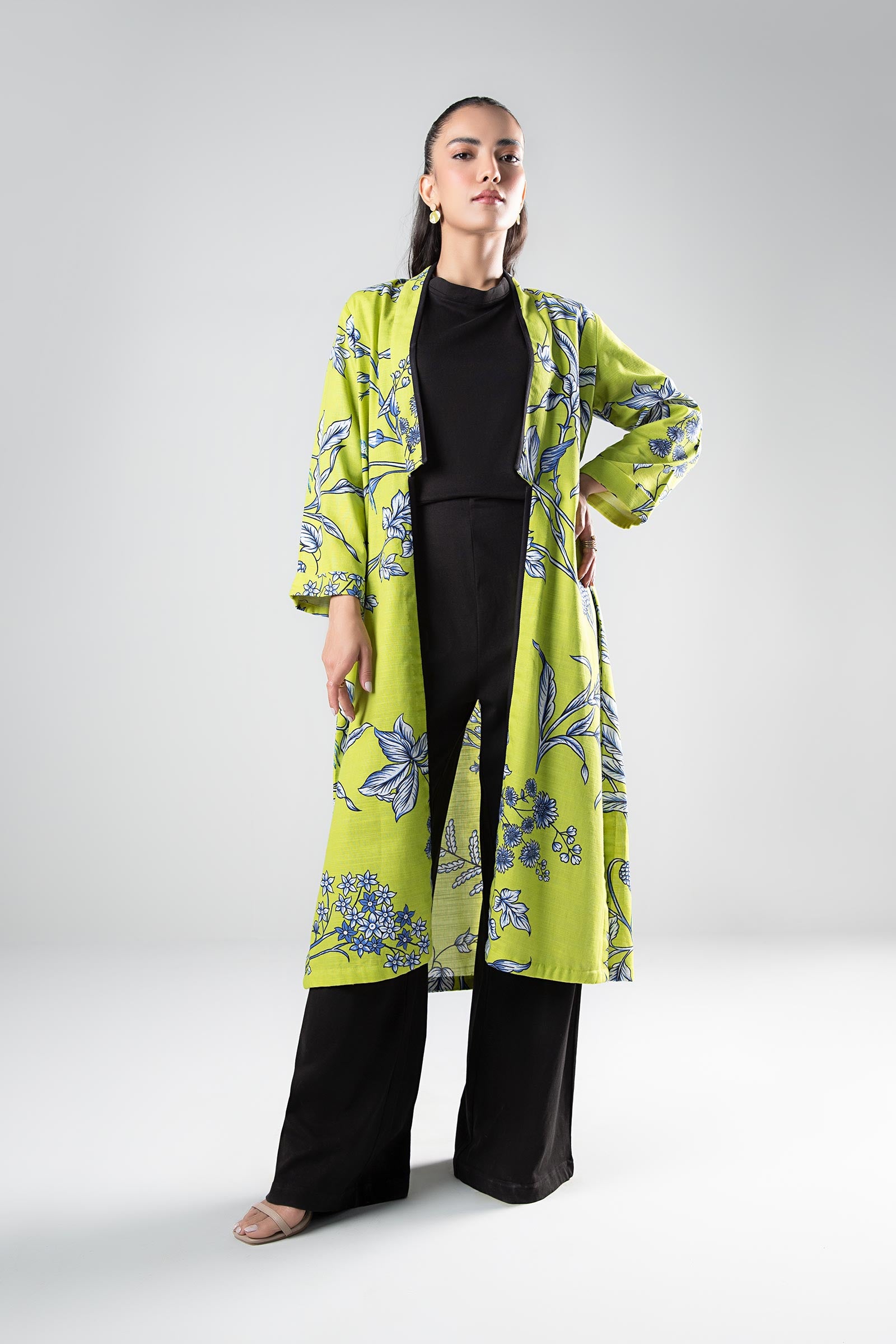 Printed Khaddar Kimono Jacket