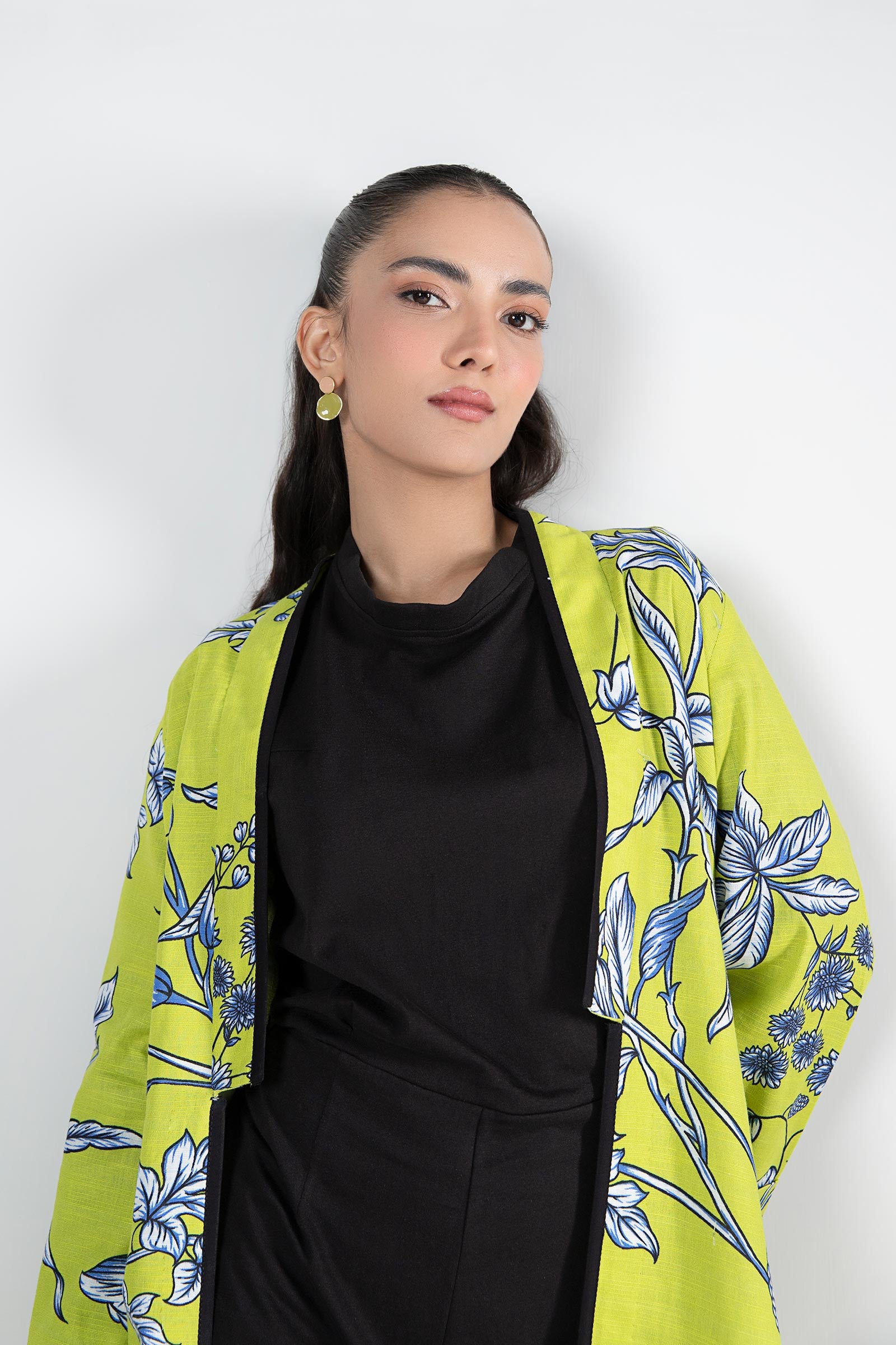 Printed Khaddar Kimono Jacket