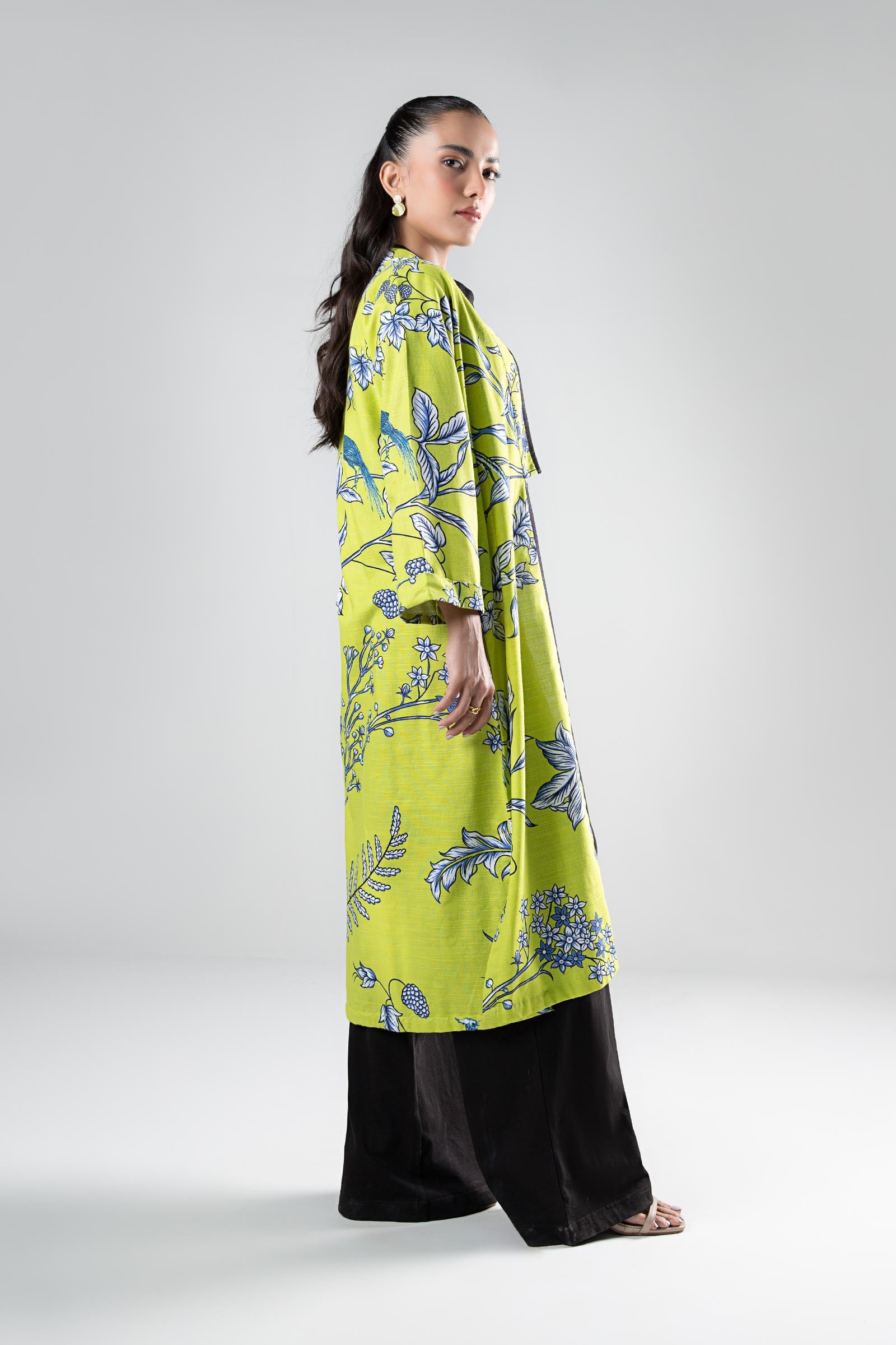 Printed Khaddar Kimono Jacket