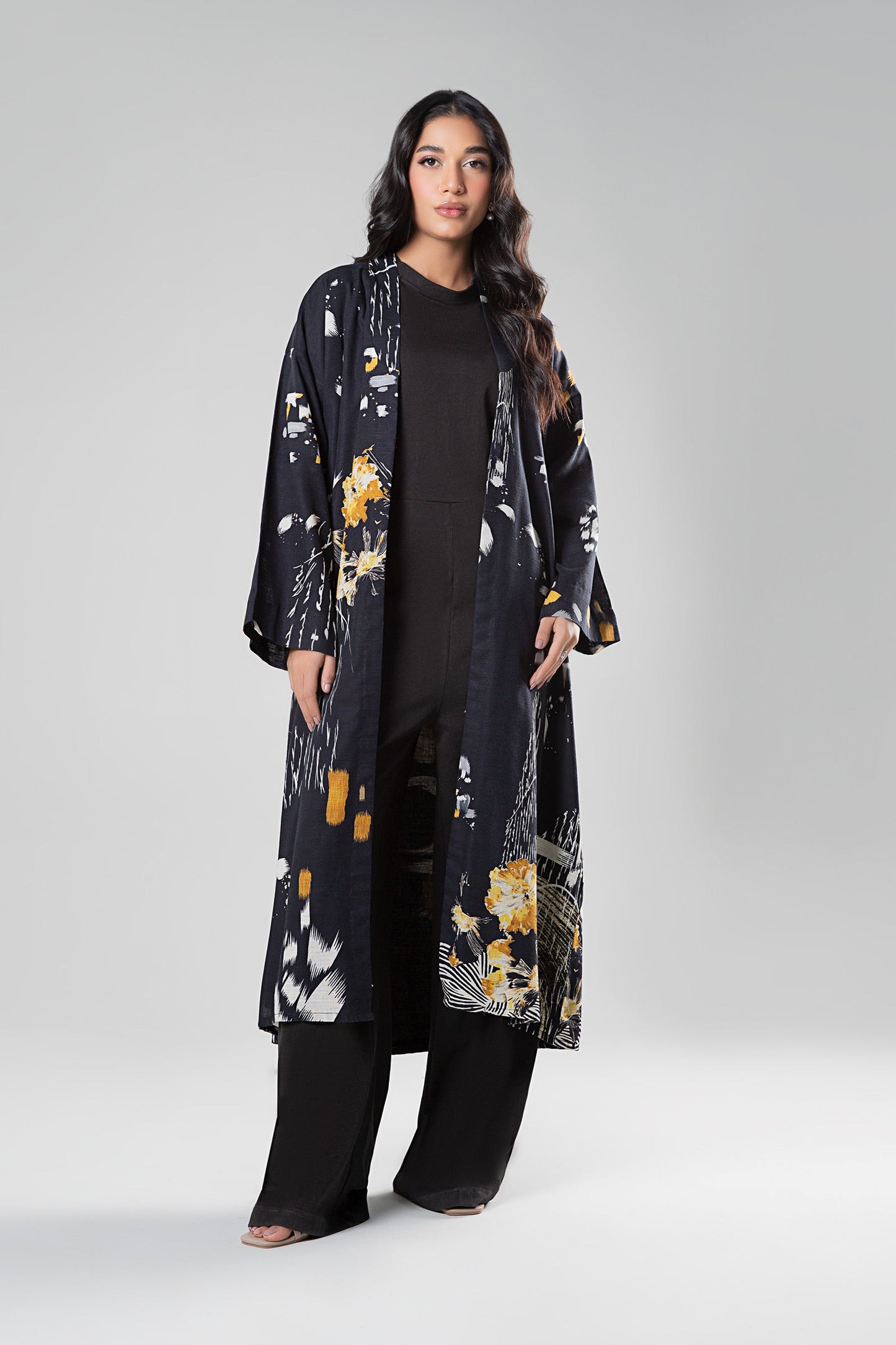 Printed Khaddar Kimono Jacket
