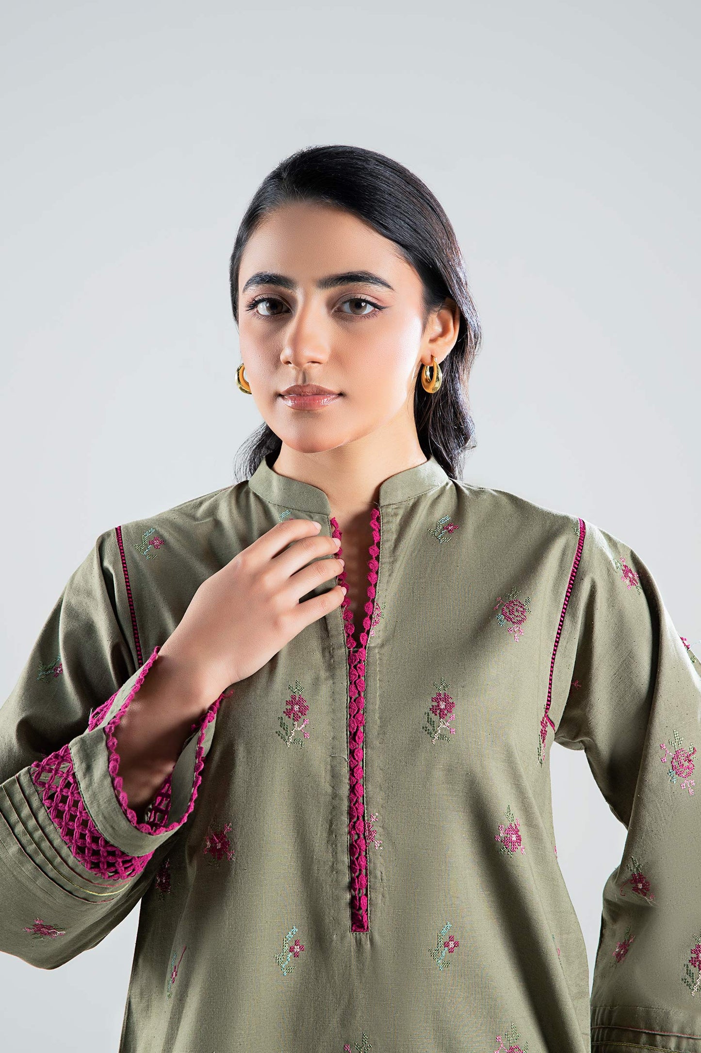 Embroidered Textured Shirt