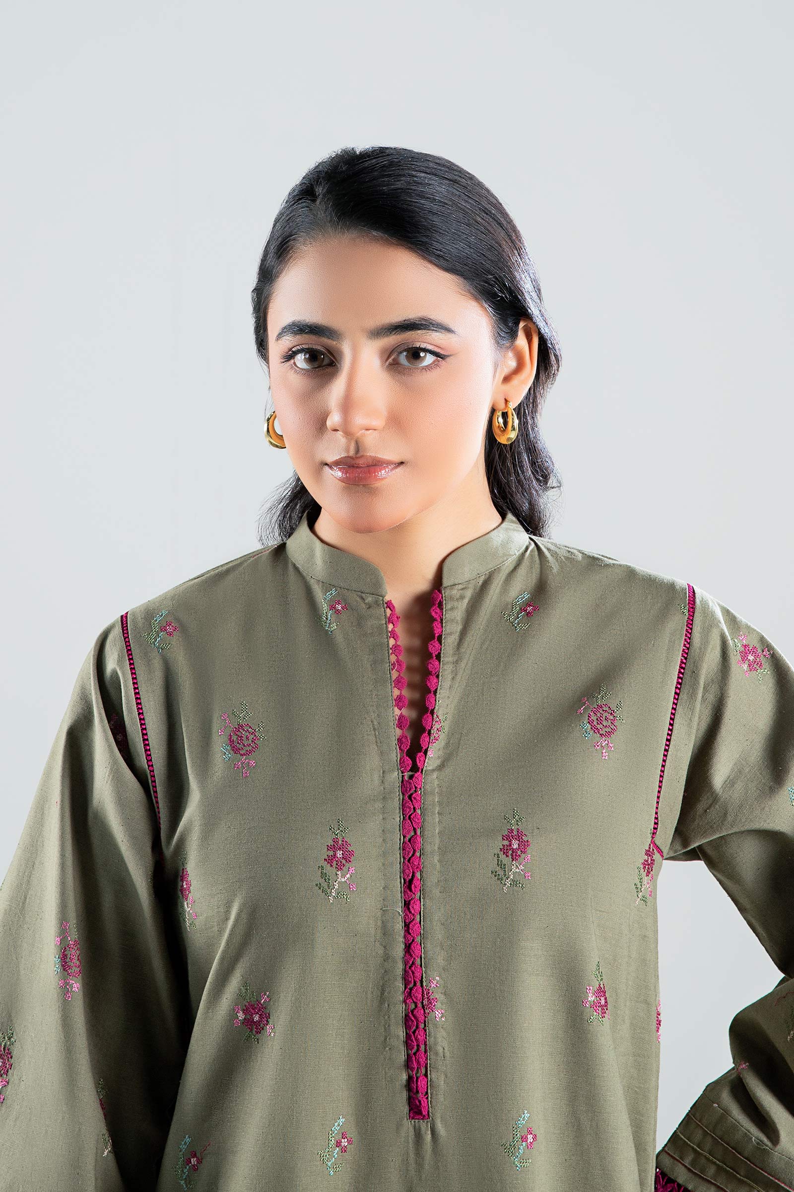 Embroidered Textured Shirt