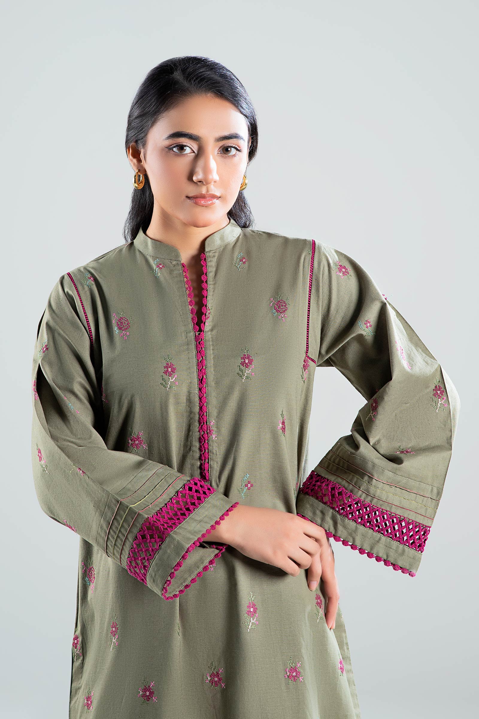 Embroidered Textured Shirt