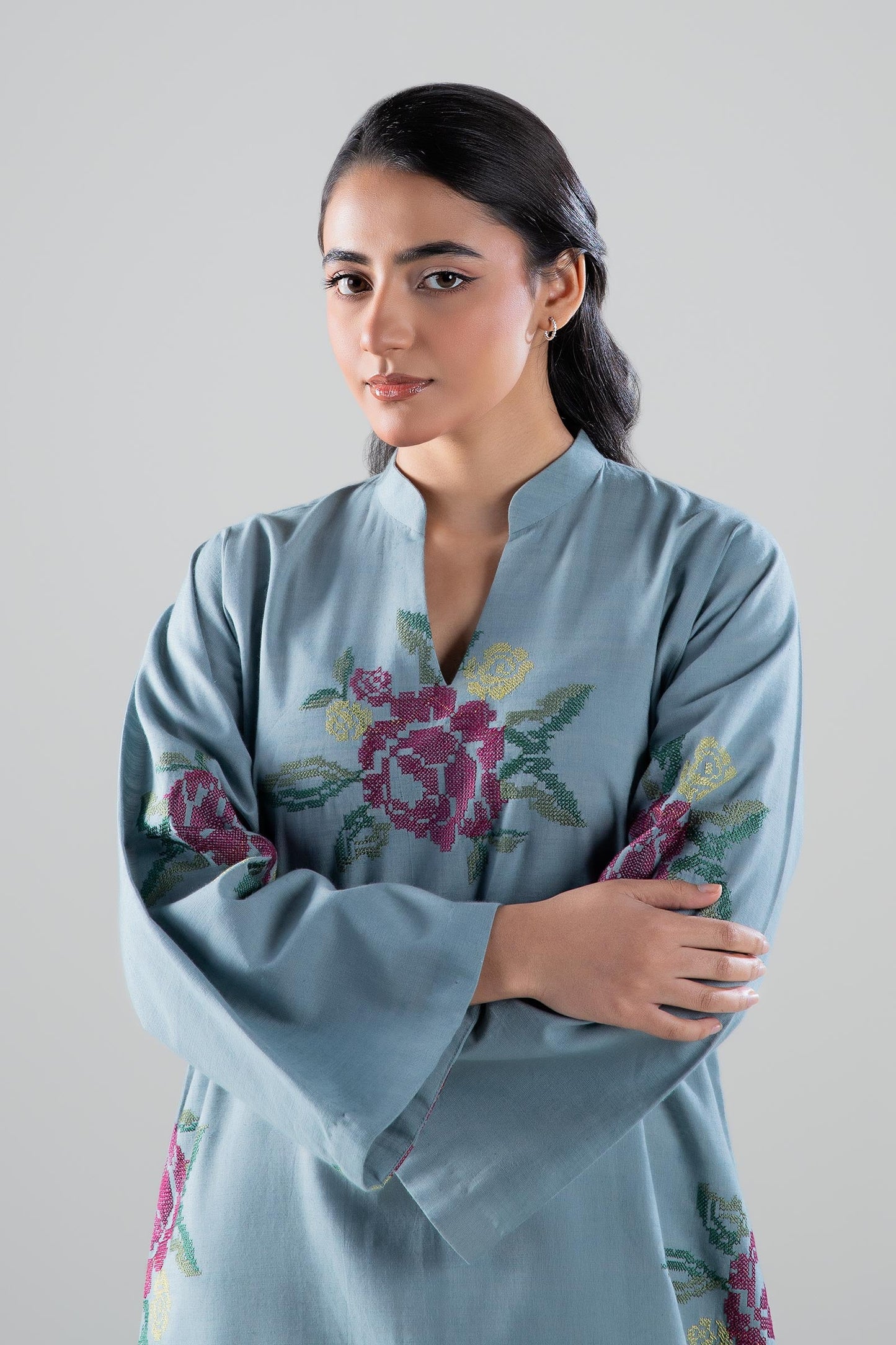 Embroidered Textured Shirt