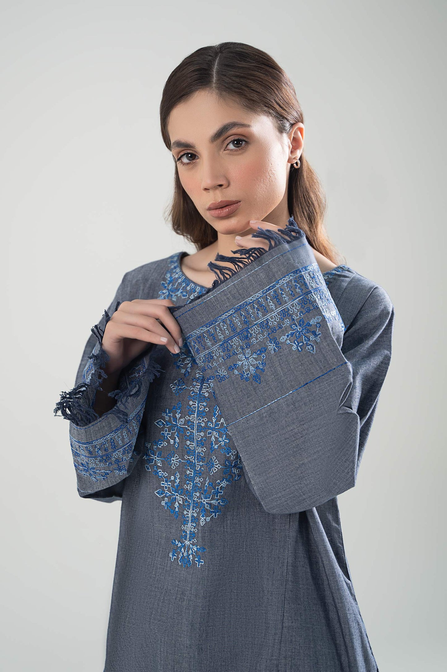 Embroidered Yarn Dyed Shirt