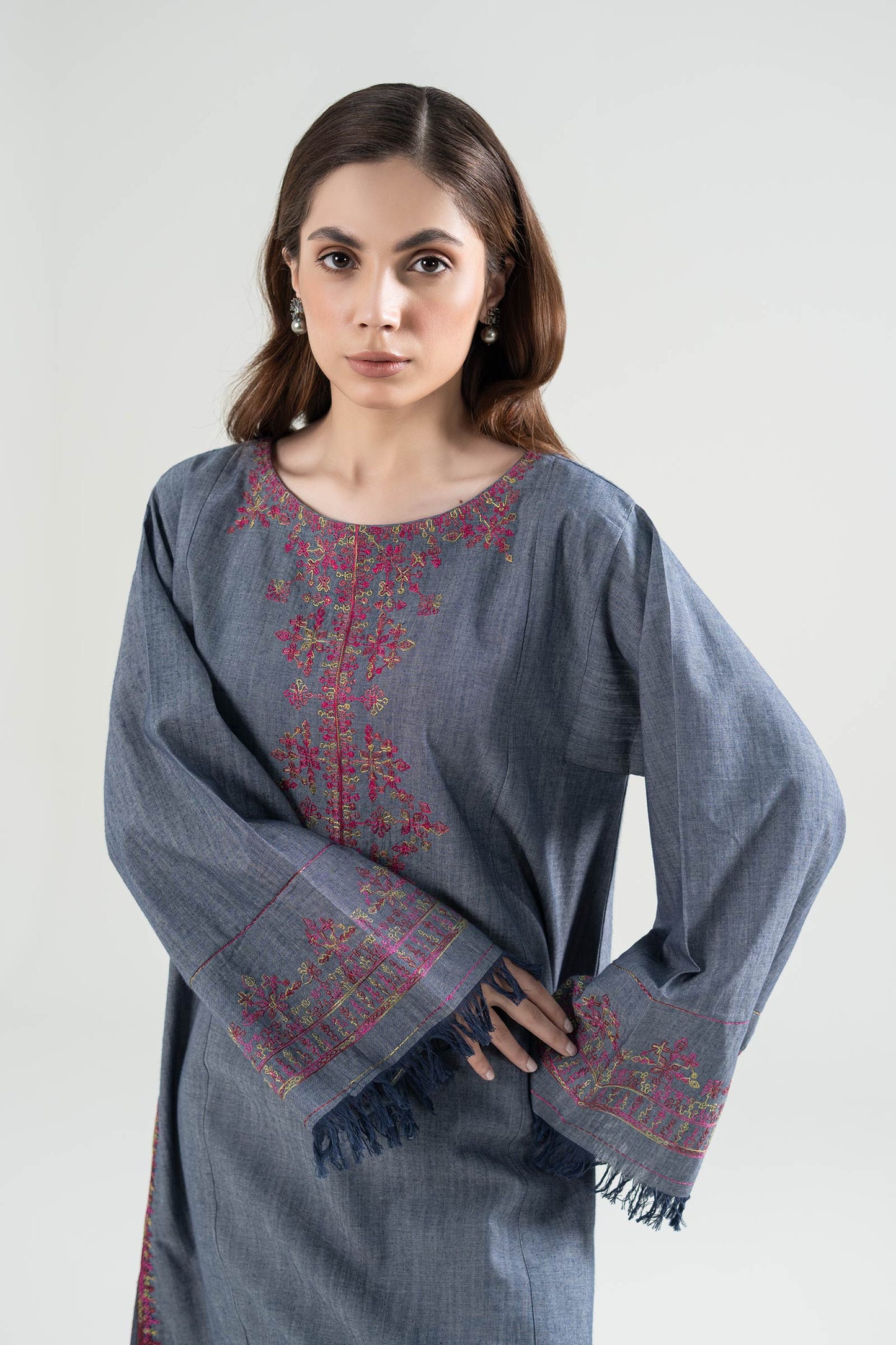 Embroidered Yarn Dyed Shirt