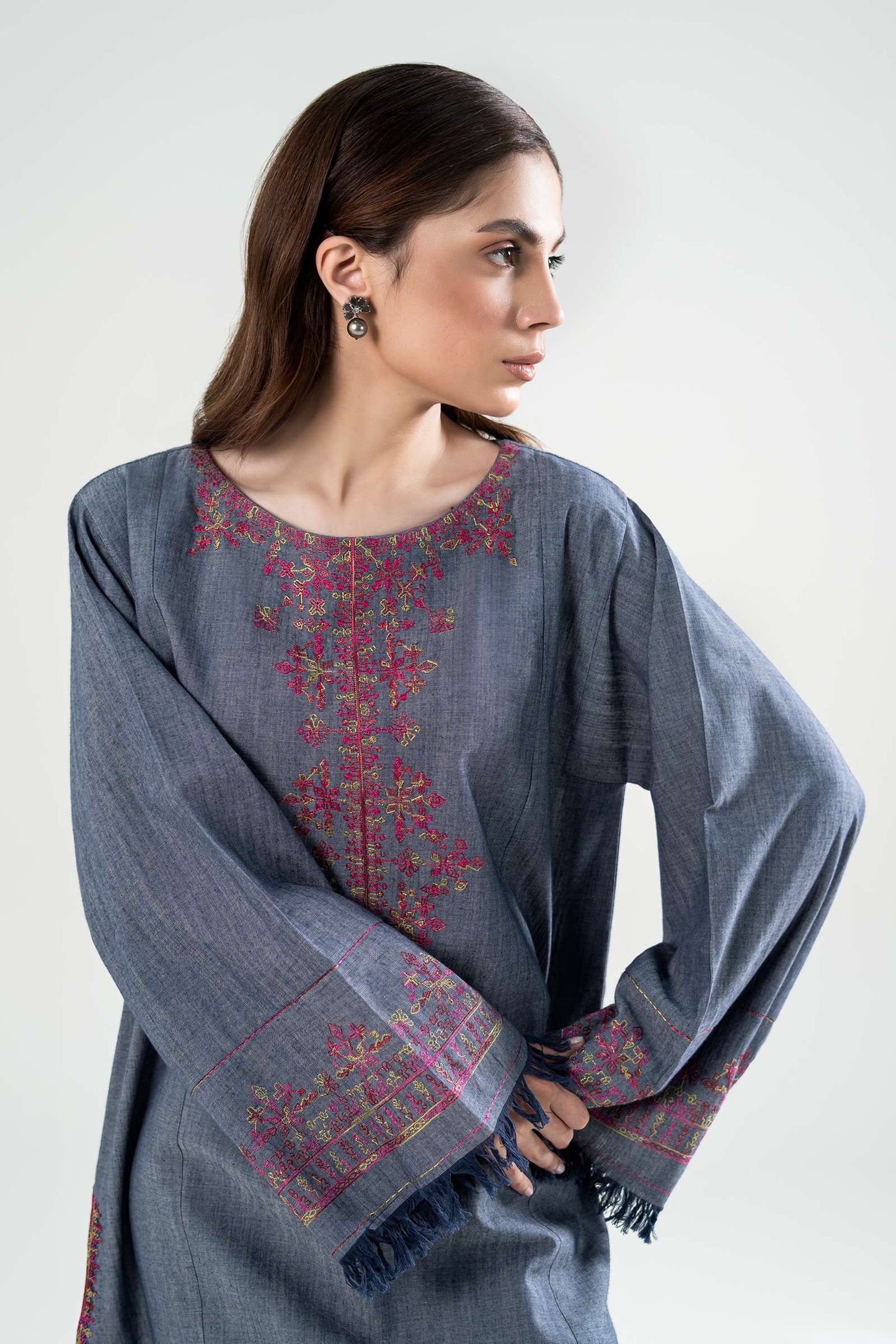 Embroidered Yarn Dyed Shirt
