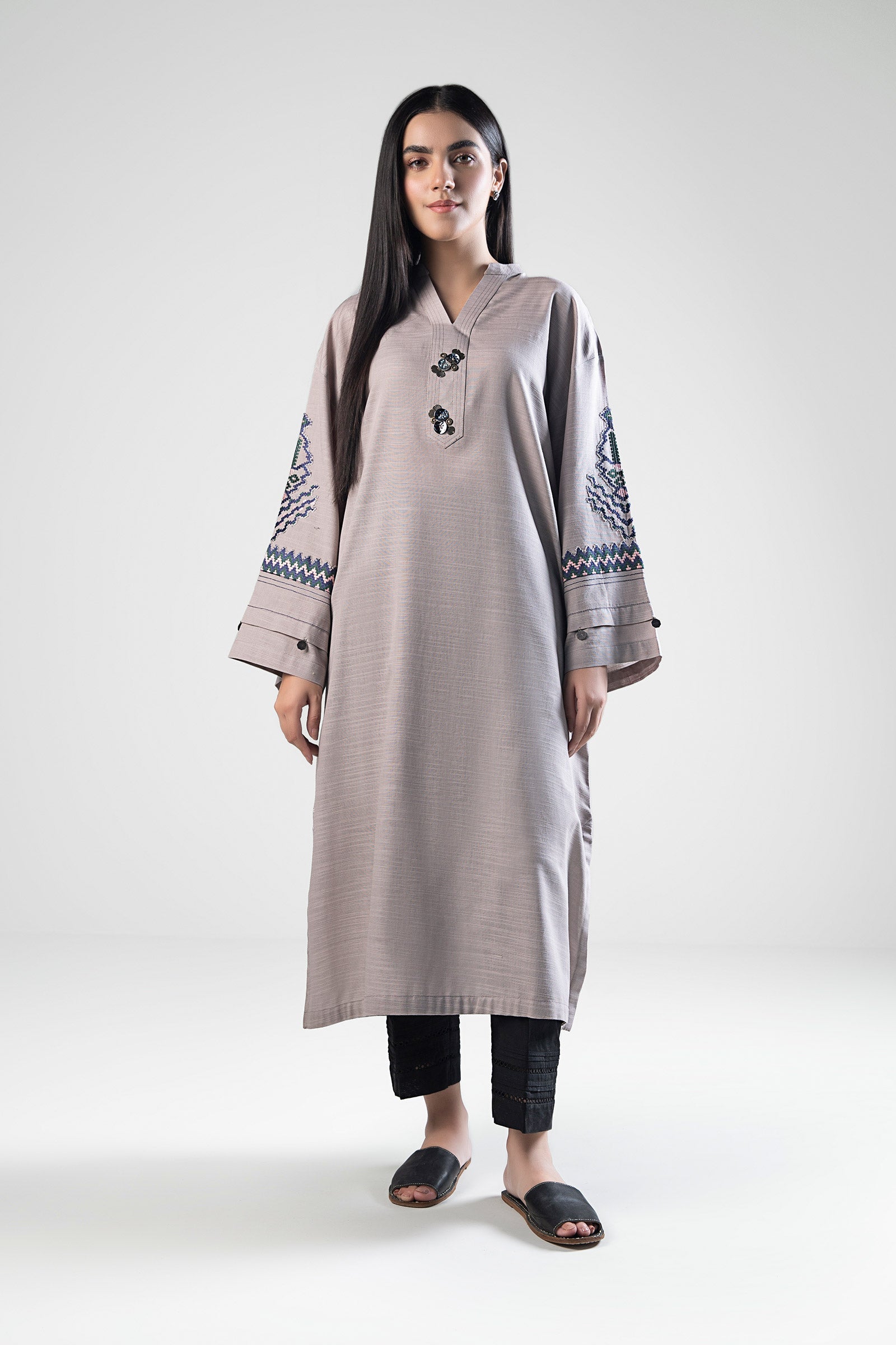 Embroidered Khaddar Shirt
