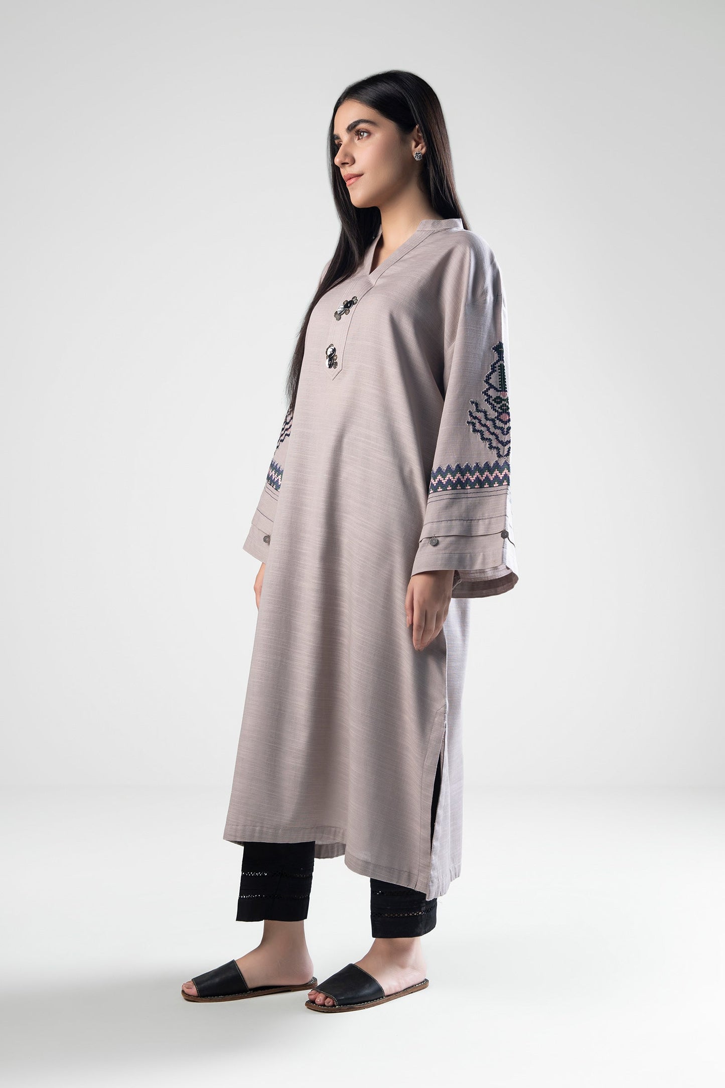 Embroidered Khaddar Shirt