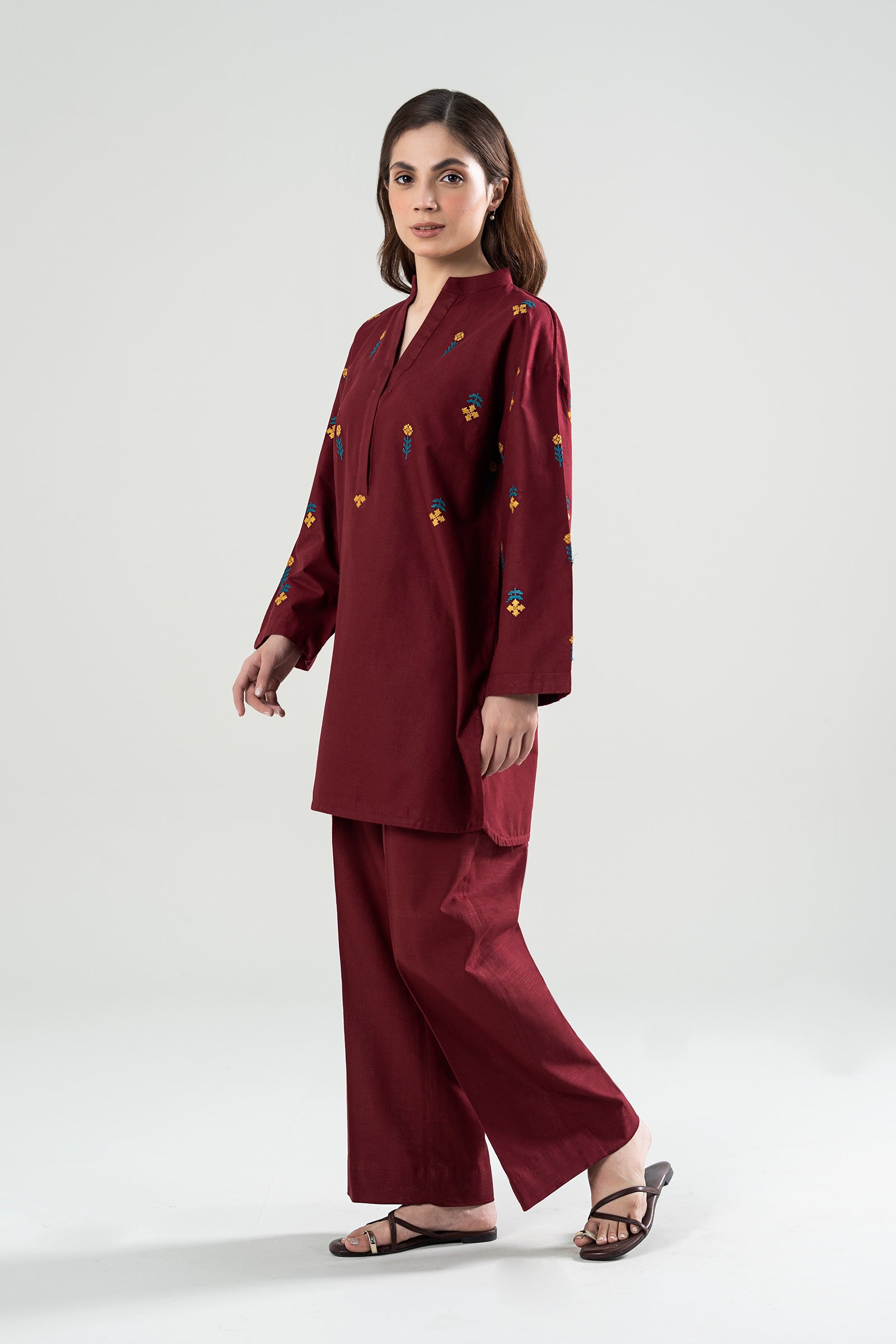 Embroidered Khaddar Shirt
