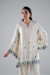 2 Pc Embroidered Linen Suit